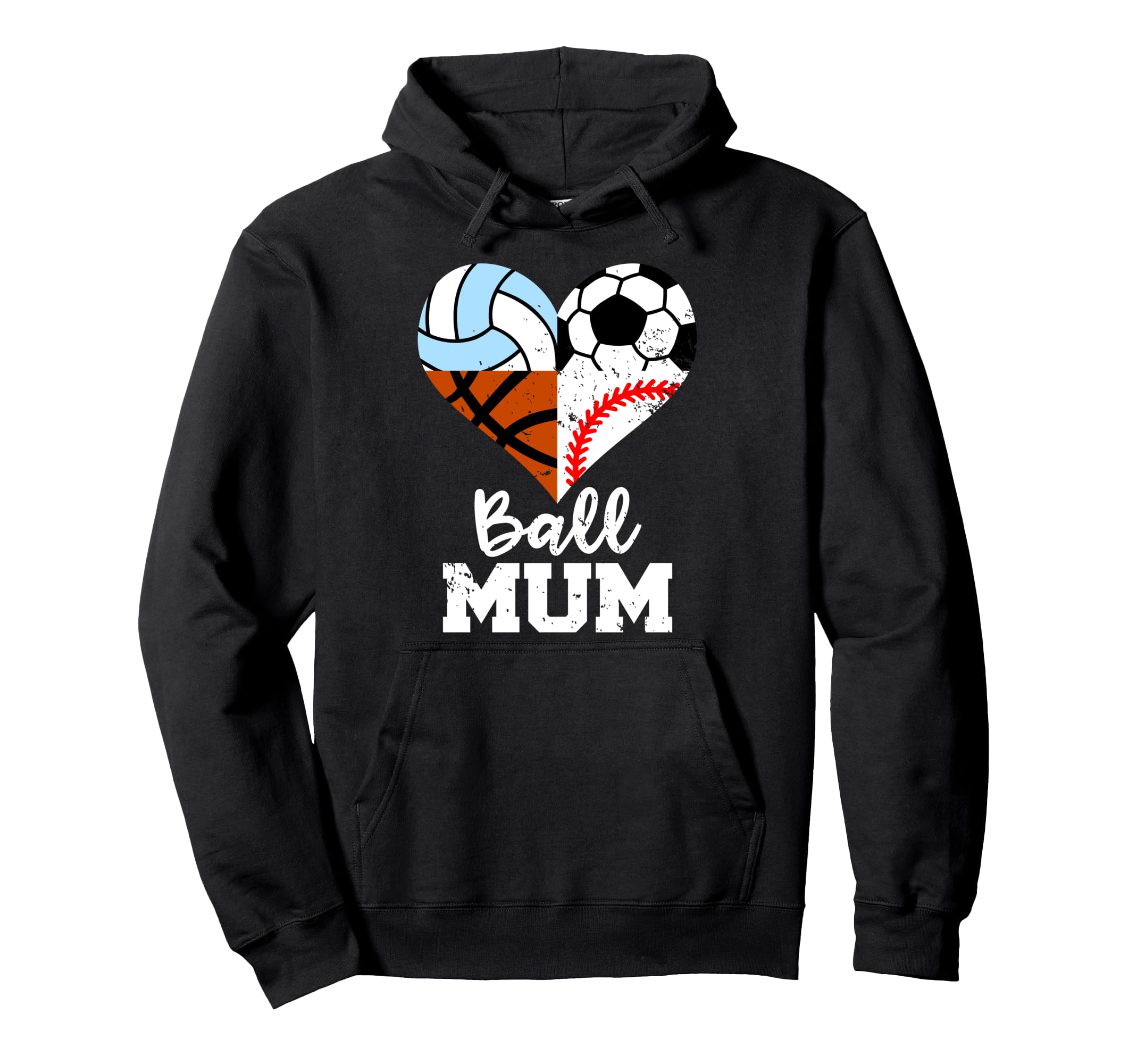 Ball Mum Soccer Baseball Volleyball Hoodie - Novelty Apparel Men Women - T-Shirt, Sweatshirt, Hoodie
