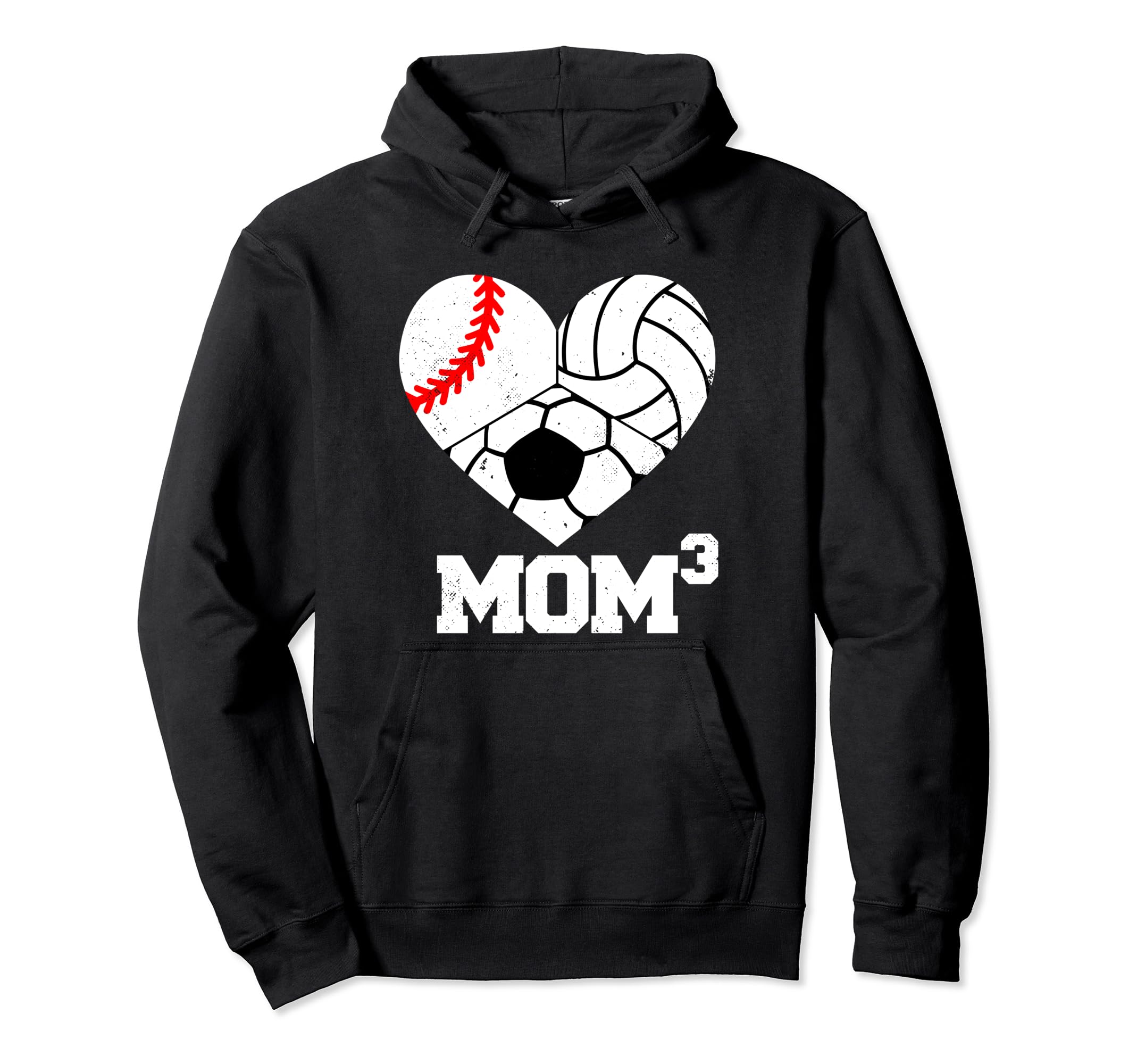 Mom Cubed Mom3 Mom Three Baseball Hoodie - Trendy Graphic Unisex - T-Shirt, Sweatshirt, Hoodie