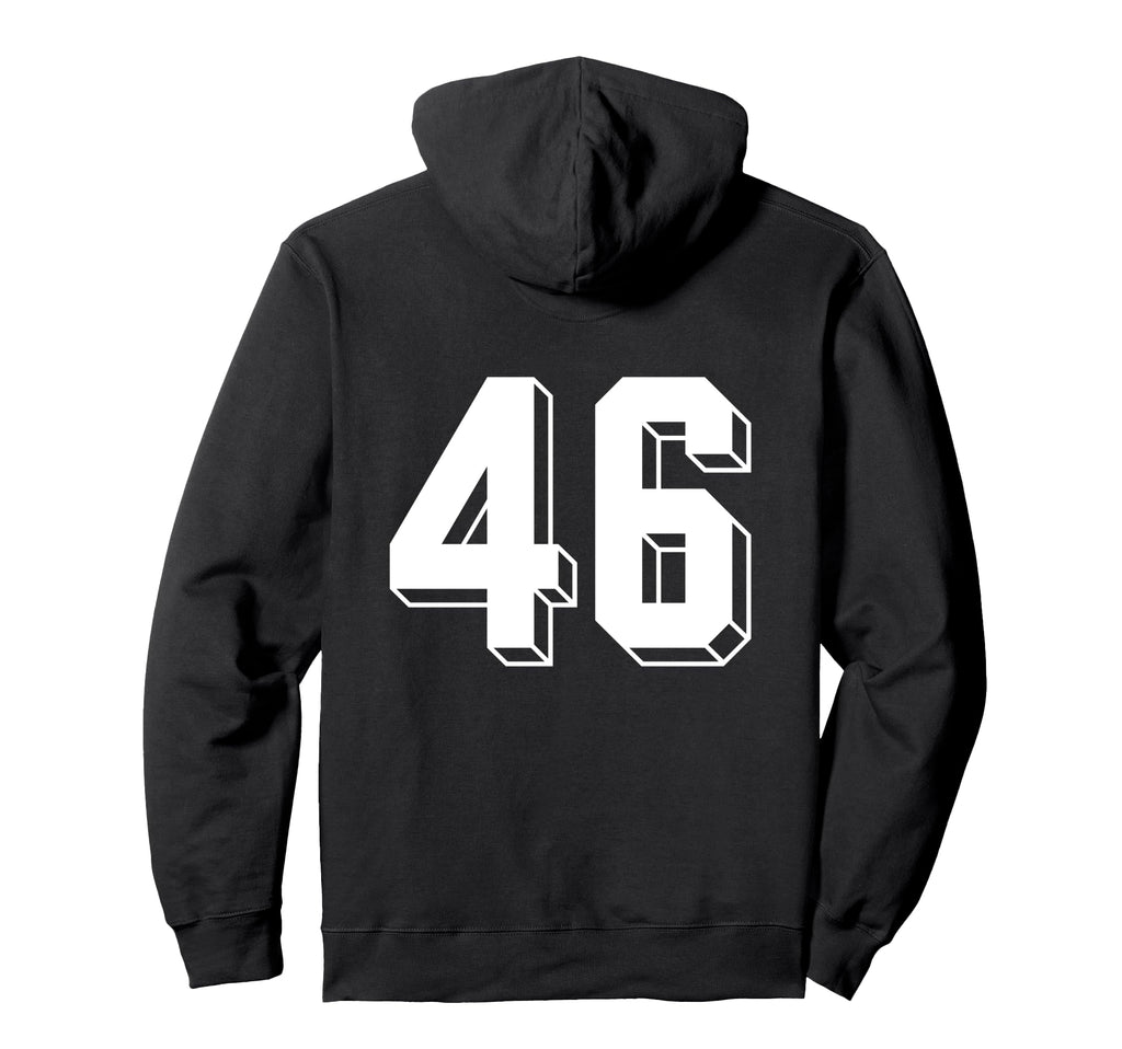Number 46 Backside 80S 90S Team Jersey Hoodie - Novelty Apparel for Adults - T-Shirt, Sweatshirt, Hoodie