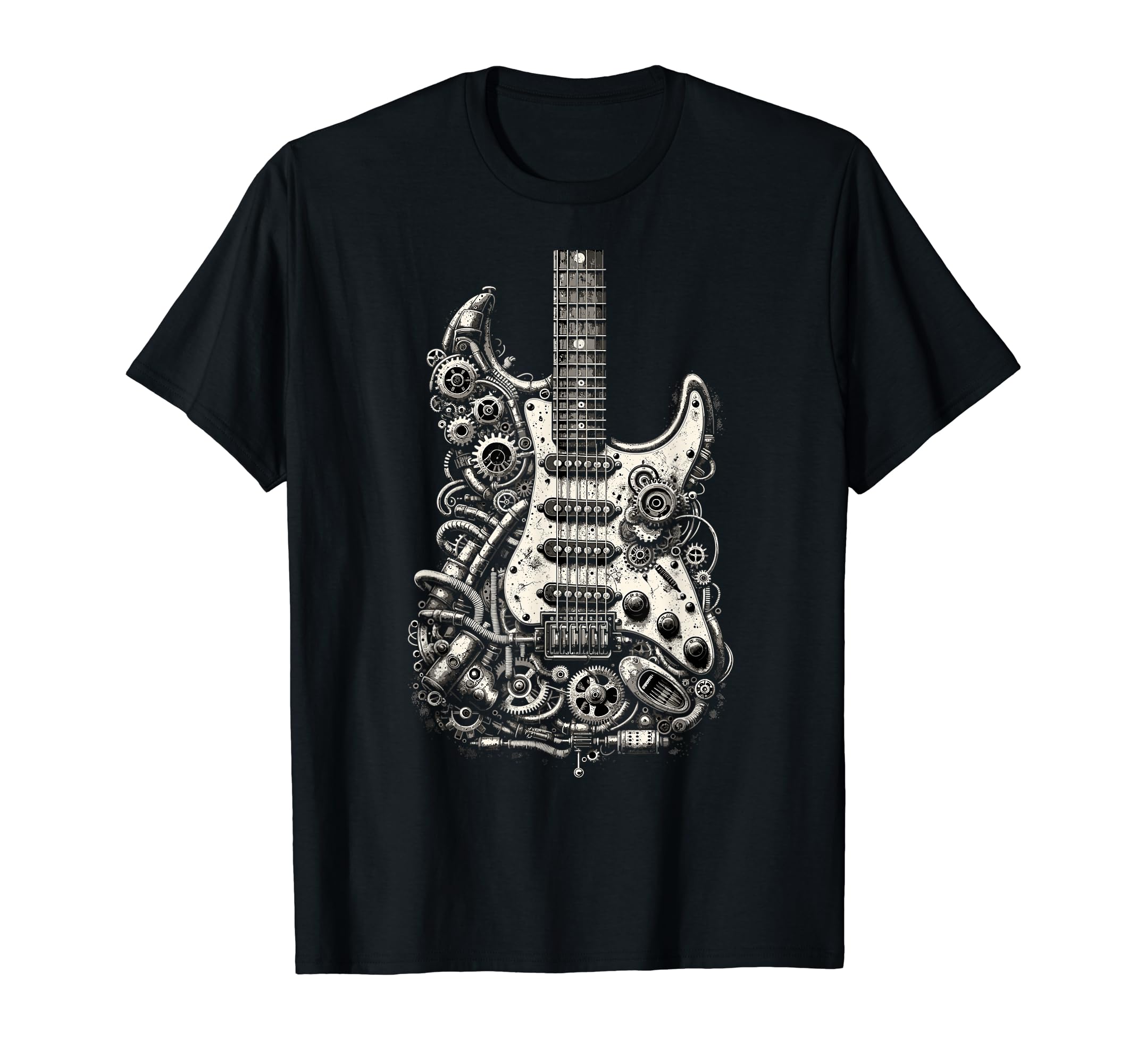 90S Grunge Steampunk Guitar T-Shirt - Casual Everyday Wear Unisex - T-Shirt, Sweatshirt, Hoodie