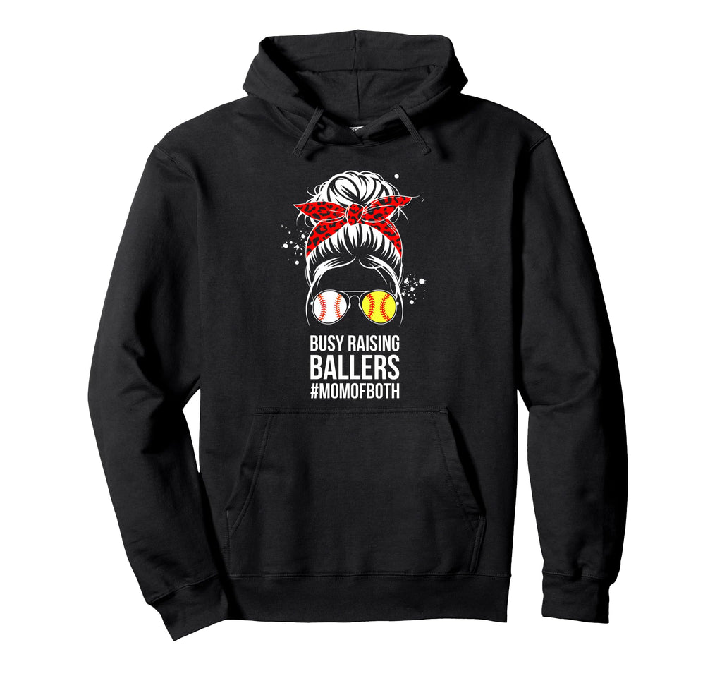 Busy Raising Ballers Softball Baseball Hoodie - Trendy Graphic Men Women - T-Shirt, Sweatshirt, Hoodie