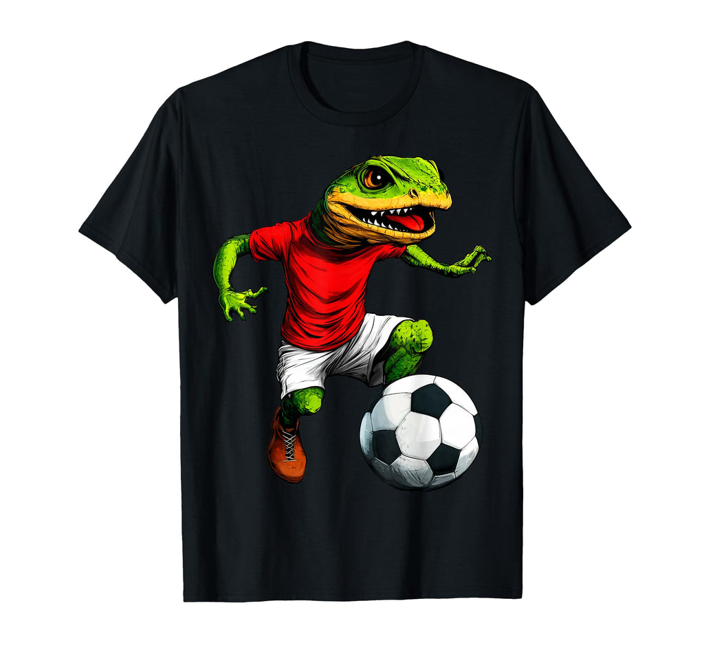 Lizard Football Footballer Lizard T-Shirt - Fun Novelty Design for Adults - T-Shirt, Sweatshirt, Hoodie