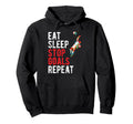 Eat Sleep Stop Goals Repeat Soccer Hoodie - Unique Graphic Men Women - T-Shirt, Sweatshirt, Hoodie