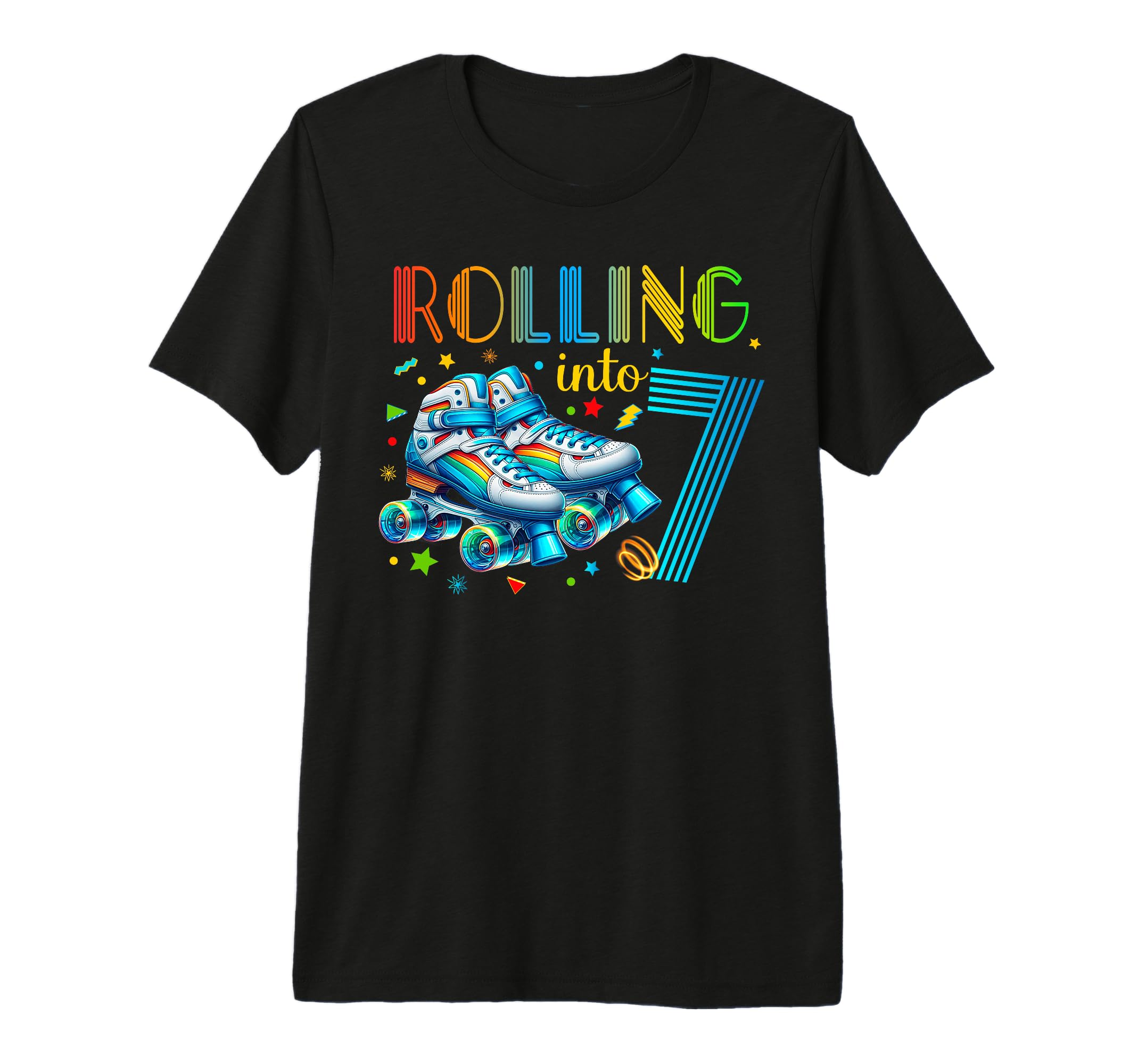 Roller Skates Birthday Party Skating Tri T-Shirt - Graphic Print Unisex - T-Shirt, Sweatshirt, Hoodie