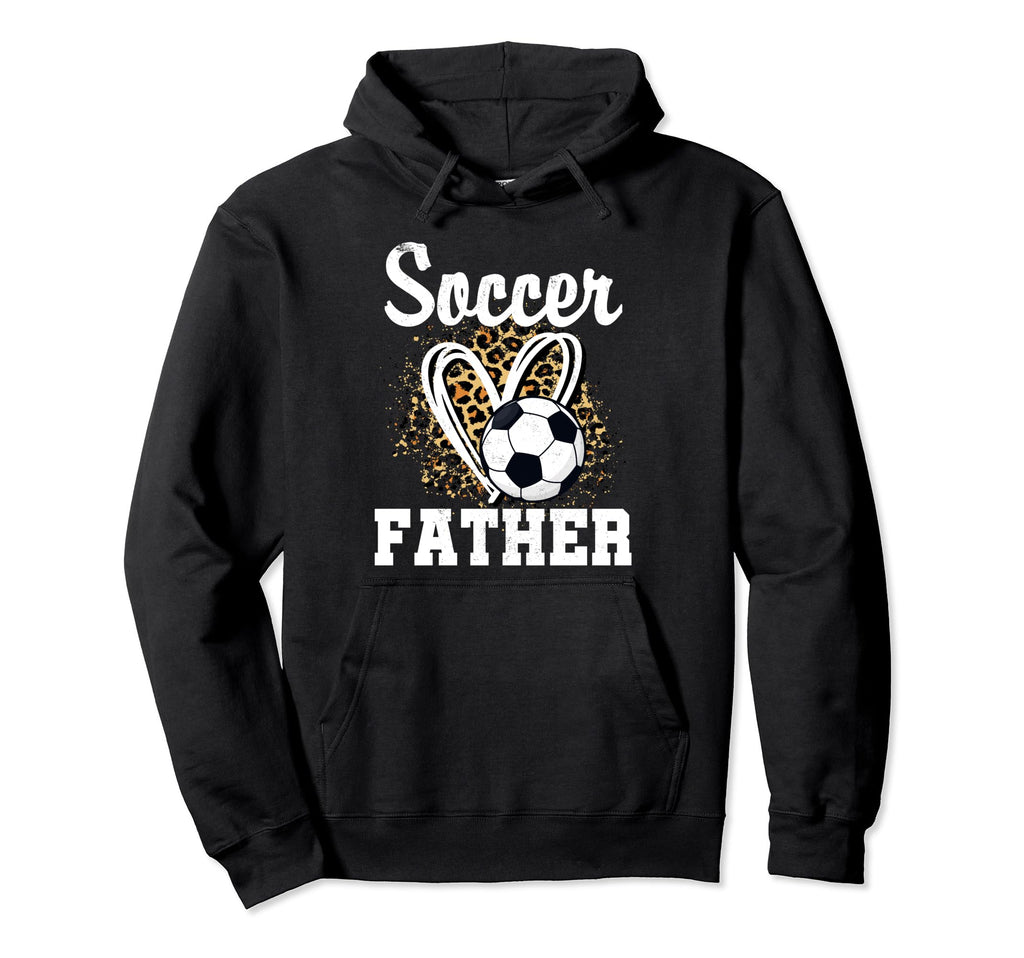 Soccer Father Leopard Heart Matching Hoodie - Aesthetic Graphic Unisex - T-Shirt, Sweatshirt, Hoodie