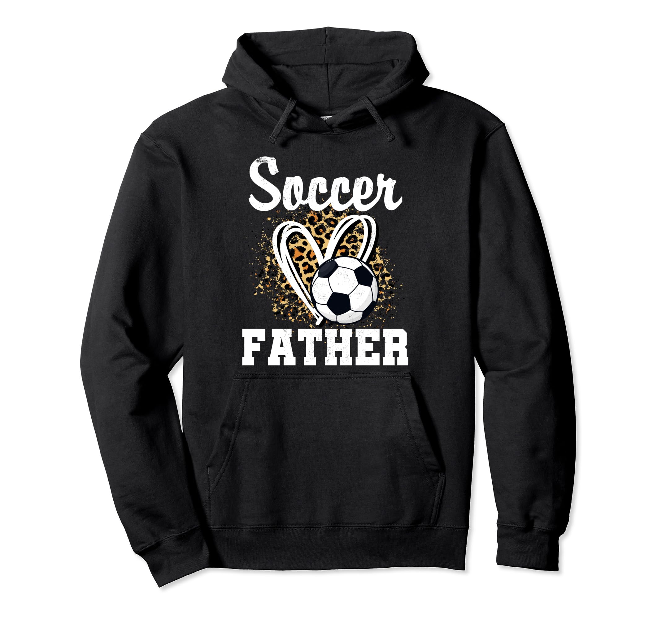 Soccer Father Leopard Heart Matching Hoodie - Aesthetic Graphic Unisex - T-Shirt, Sweatshirt, Hoodie