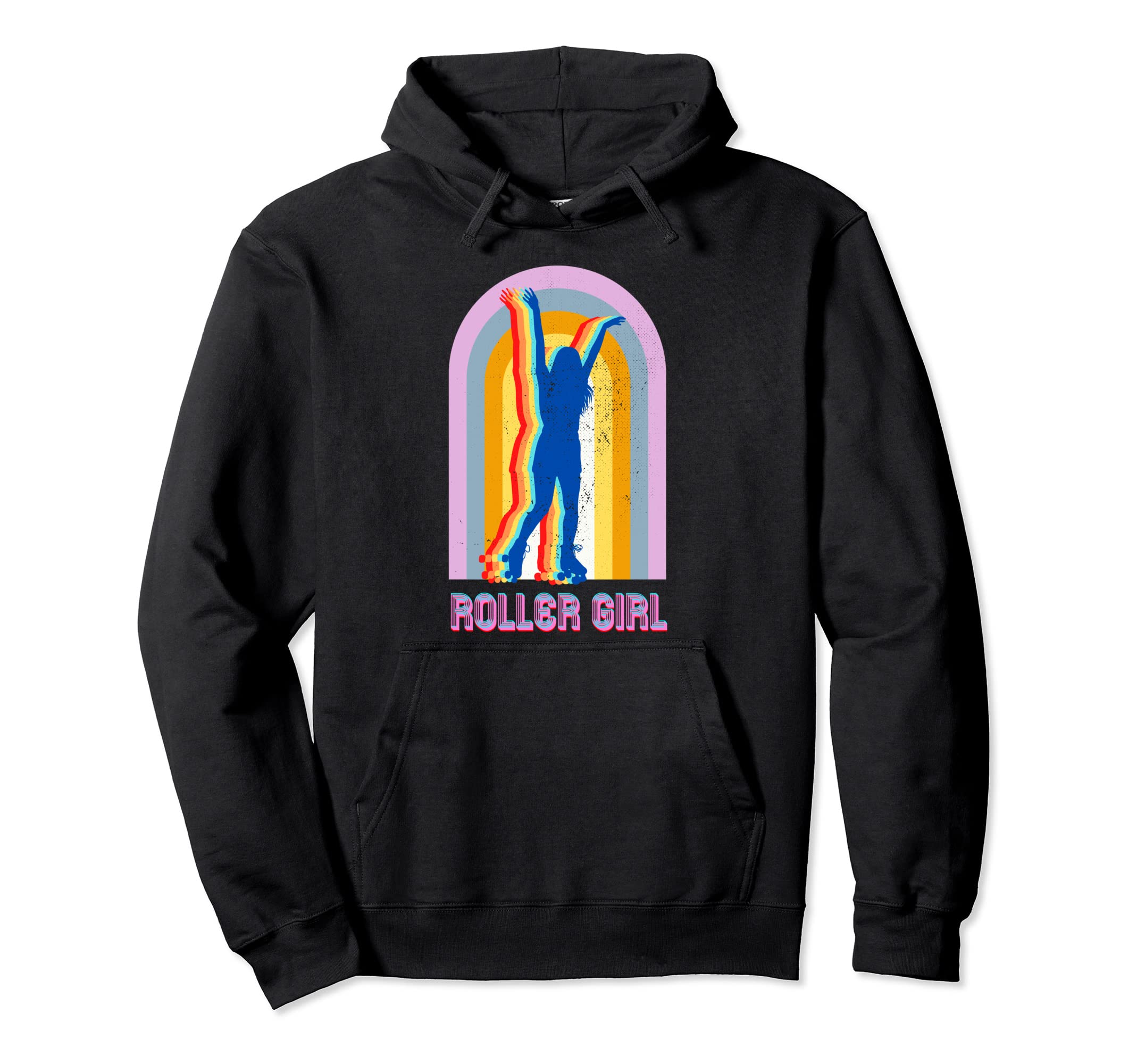 Roller Disco Skates Rainbow Hoodie - Aesthetic Graphic Men Women - T-Shirt, Sweatshirt, Hoodie