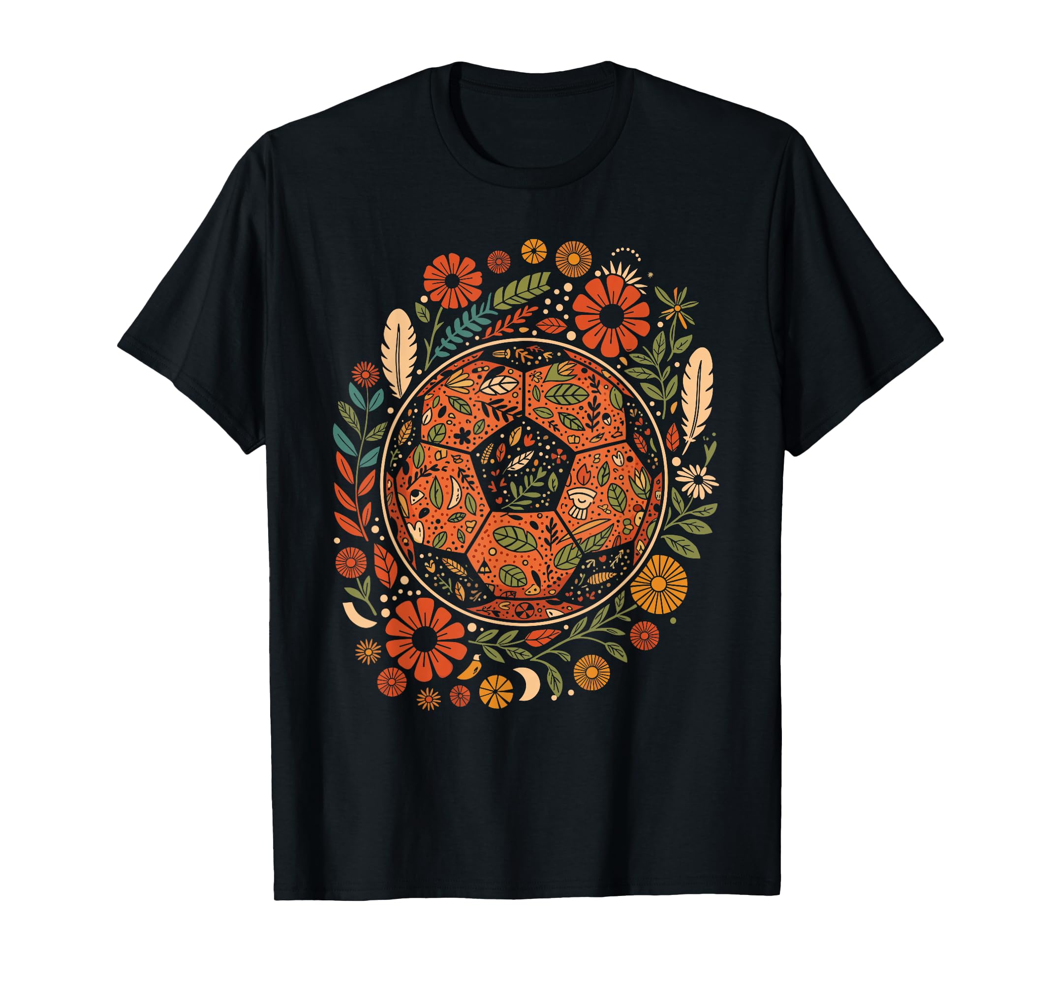 Boho Flower Soccer Ball T-Shirt - Minimalist Print Unisex - T-Shirt, Sweatshirt, Hoodie