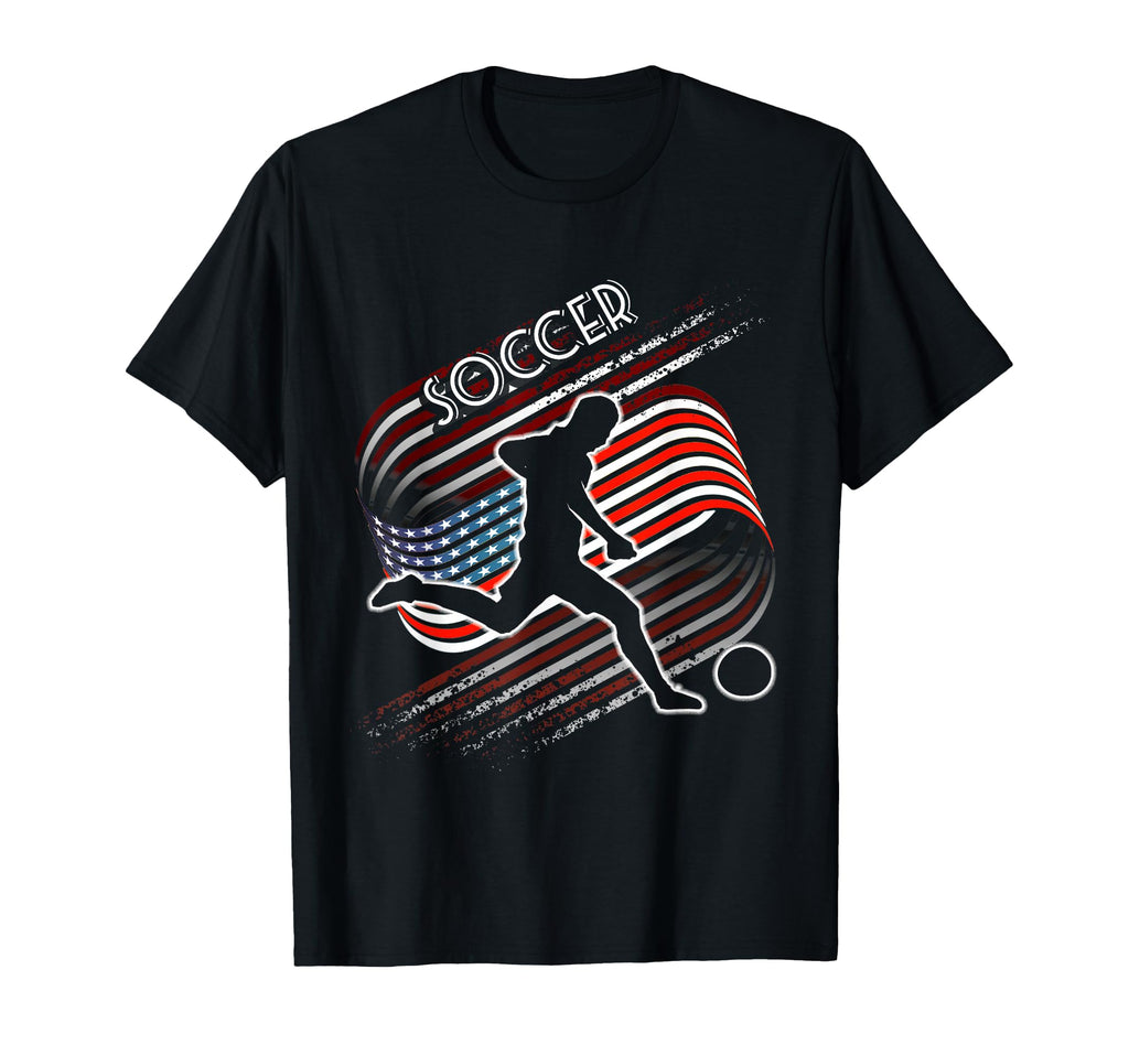 American Flag Soccer Equipment Player T-Shirt - Graphic Print Unisex - T-Shirt, Sweatshirt, Hoodie