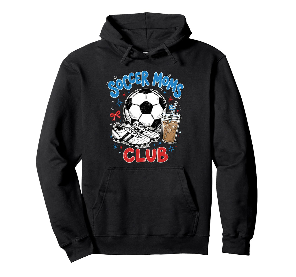 Soccer Moms Club Iced Coffee Cleats Hoodie - Unique Graphic Men Women - T-Shirt, Sweatshirt, Hoodie