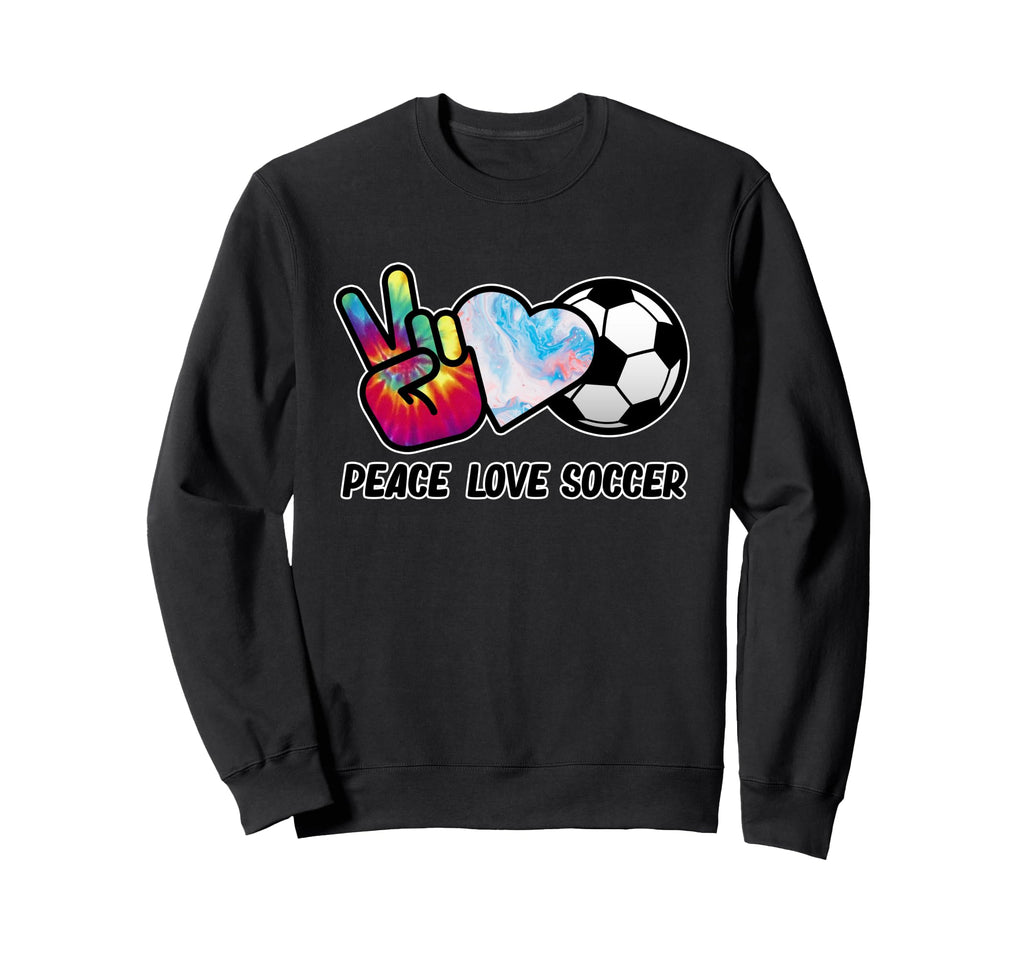 Peace Love Soccer Football Lover Sweatshirt - Aesthetic Graphic Unisex - T-Shirt, Sweatshirt, Hoodie