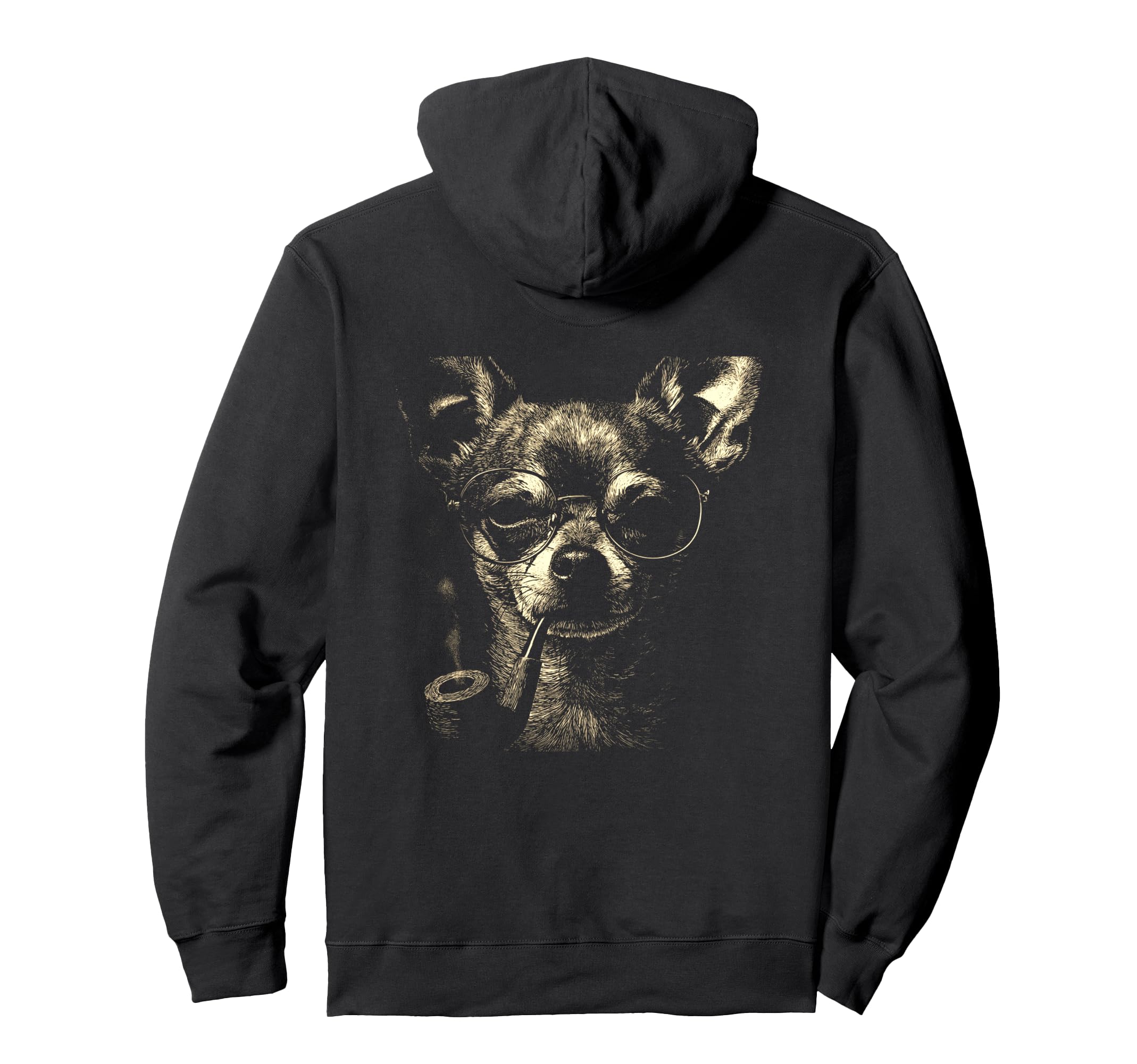 Chihuahua Smoking Pipe Glasses Grunge 90S Hoodie - Trendy Graphic Unisex - T-Shirt, Sweatshirt, Hoodie