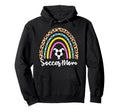 Soccer Mom Boho Rainbow Funny Soccer Player Hoodie - Unique Graphic Unisex - T-Shirt, Sweatshirt, Hoodie