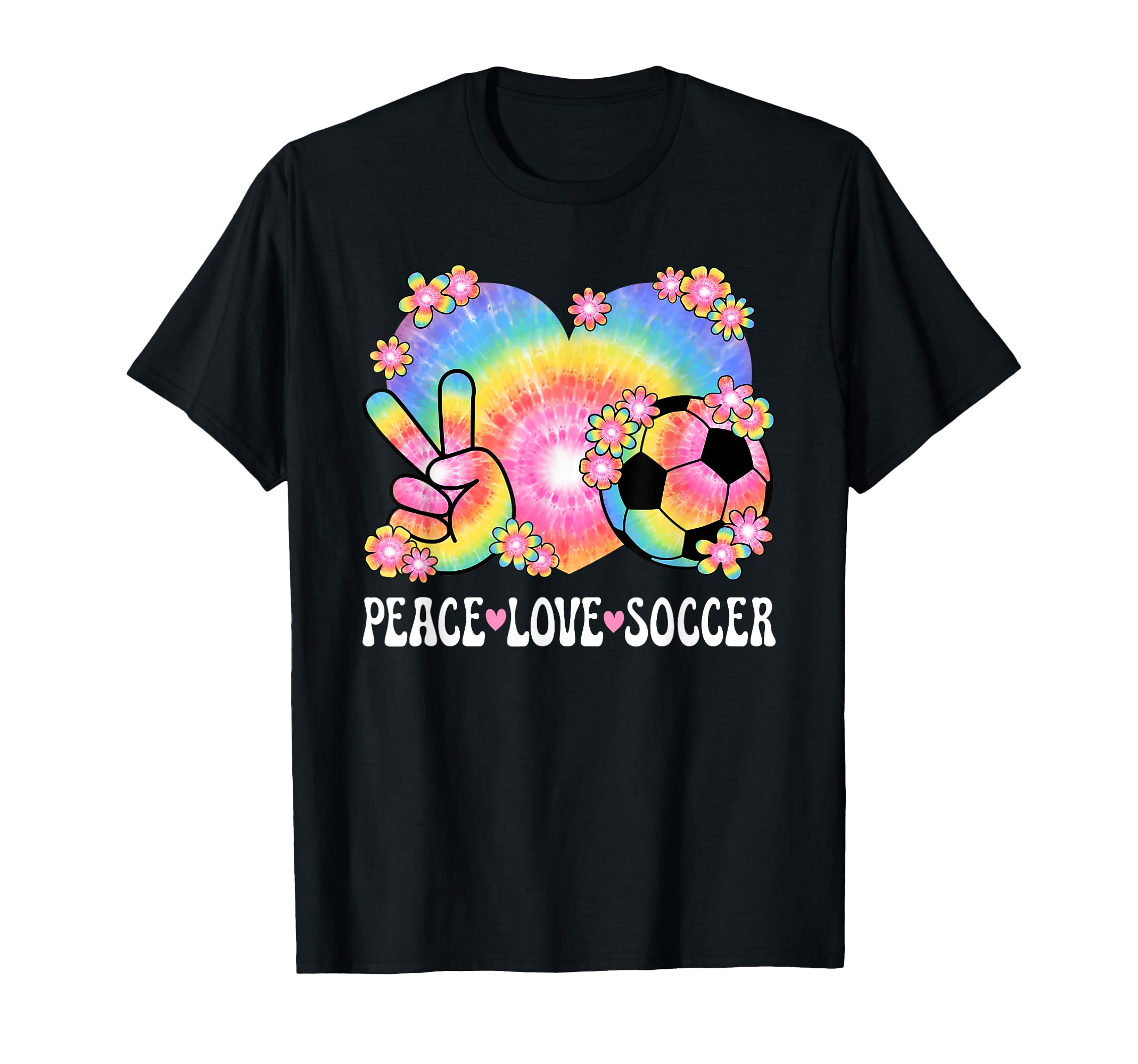 Peace Love Soccer Lover 60S 70S Hippie T-Shirt - Unique Graphic for Adults - T-Shirt, Sweatshirt, Hoodie