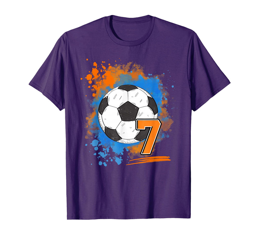 7Th Birthday 7 Years Old Soccer Ball T-Shirt - Streetwear Style Men Women - T-Shirt, Sweatshirt, Hoodie