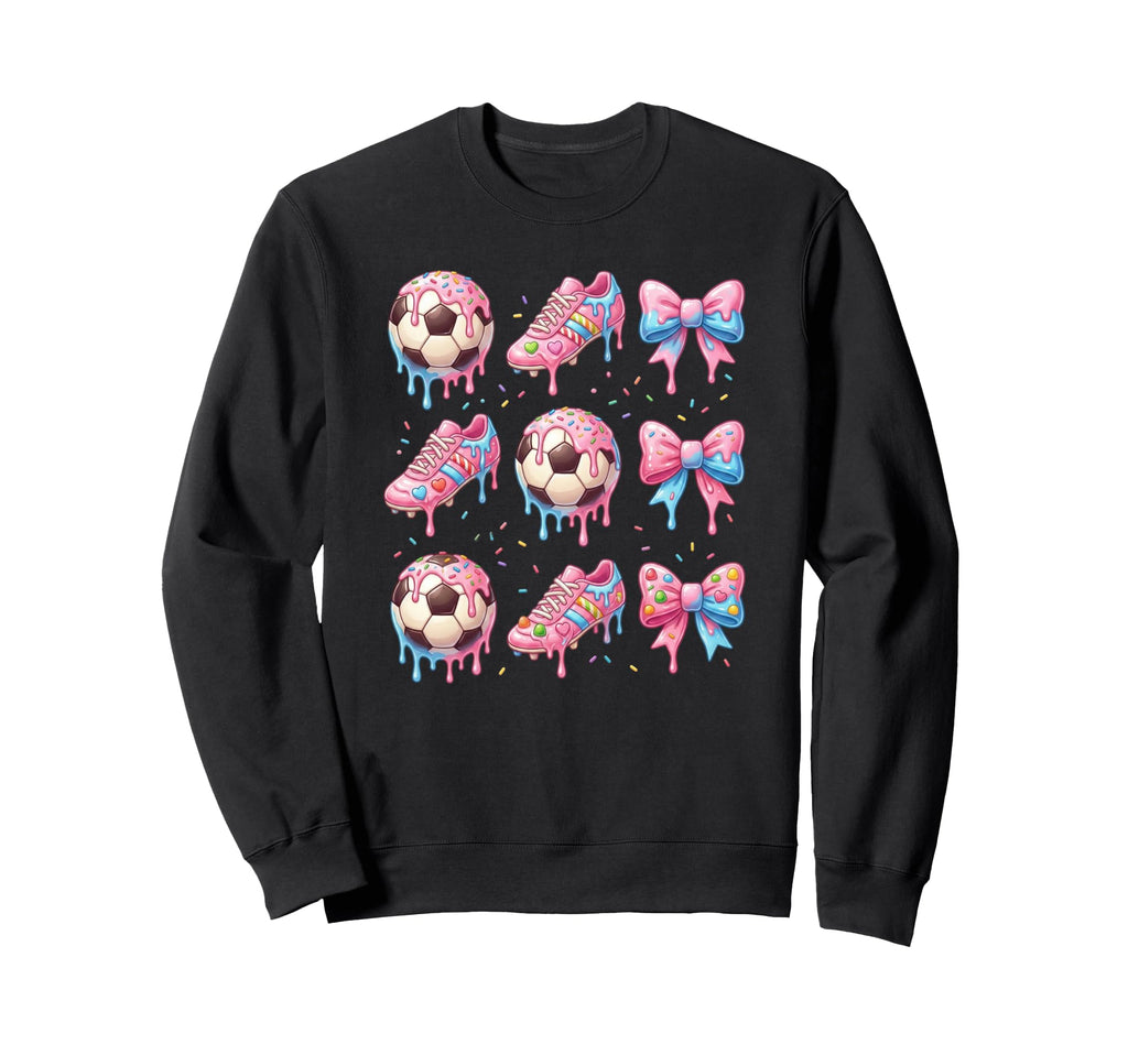 Soccer Lovers Ice Cream Drip Soccer Sweatshirt - Graphic Print for Adults - T-Shirt, Sweatshirt, Hoodie