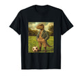Funny T Rex Dinosaur Playing Soccer T-Shirt - Custom Art Print Men Women - T-Shirt, Sweatshirt, Hoodie