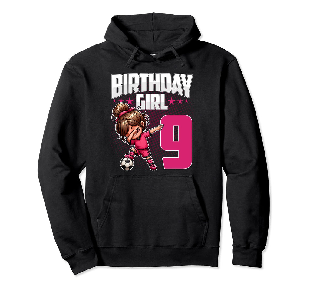 9Th Birthday Soccer Dabbing 9 Years Hoodie - Minimalist Print Men Women - T-Shirt, Sweatshirt, Hoodie