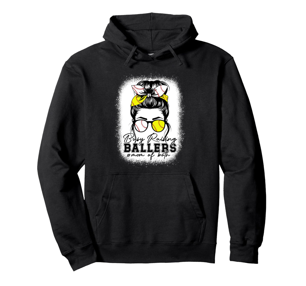 Busy Raising Ballers Baseball Softball Hoodie - Novelty Apparel Men Women - T-Shirt, Sweatshirt, Hoodie