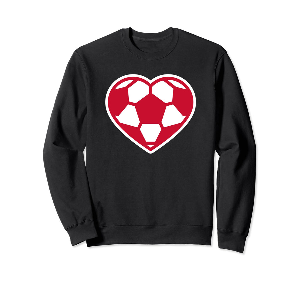 Red And White Soccer Heart Sweatshirt - Graphic Print Men Women - T-Shirt, Sweatshirt, Hoodie