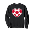 Red And White Soccer Heart Sweatshirt - Graphic Print Men Women - T-Shirt, Sweatshirt, Hoodie