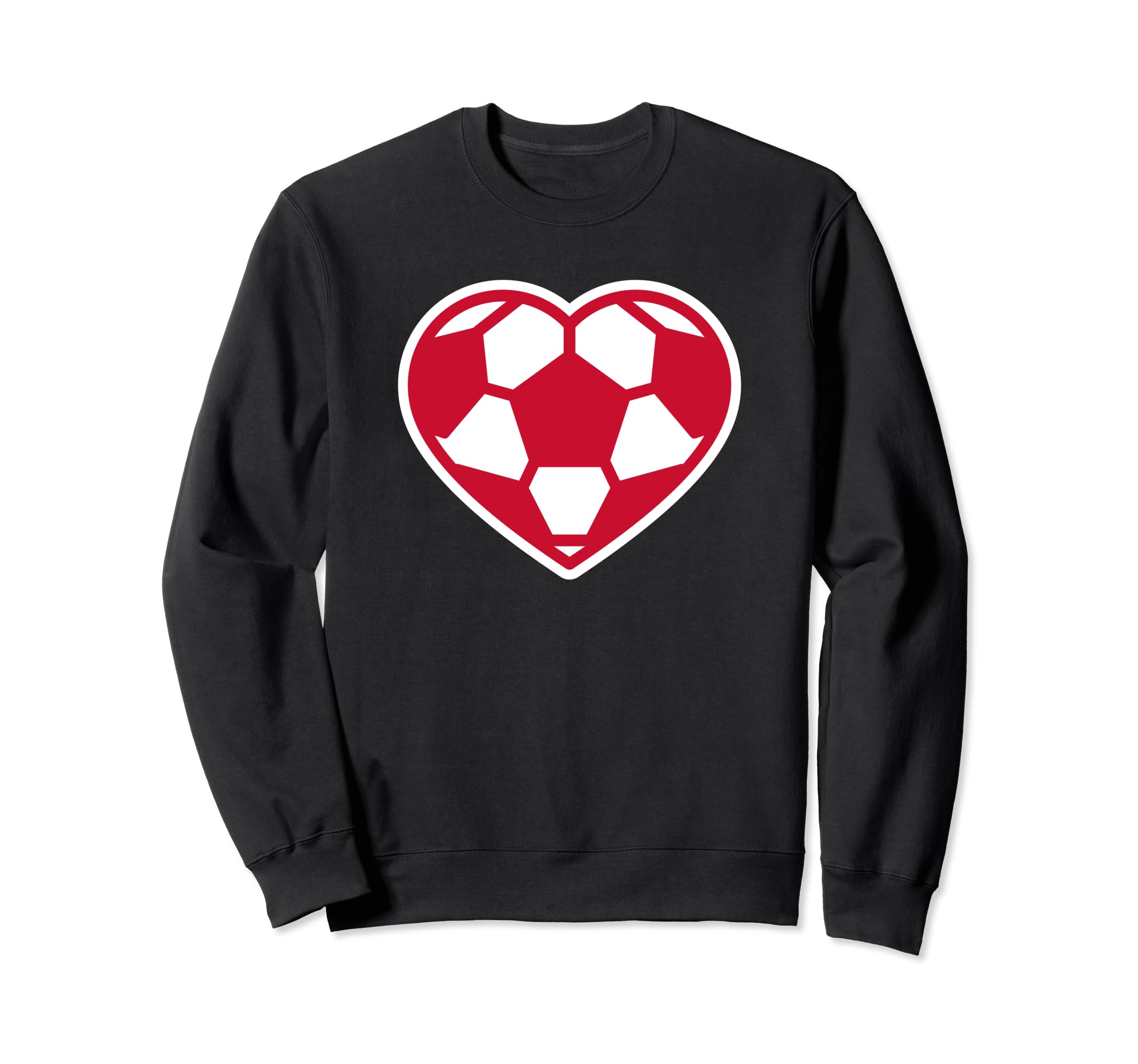Red And White Soccer Heart Sweatshirt - Streetwear Style Men Women - T-Shirt, Sweatshirt, Hoodie