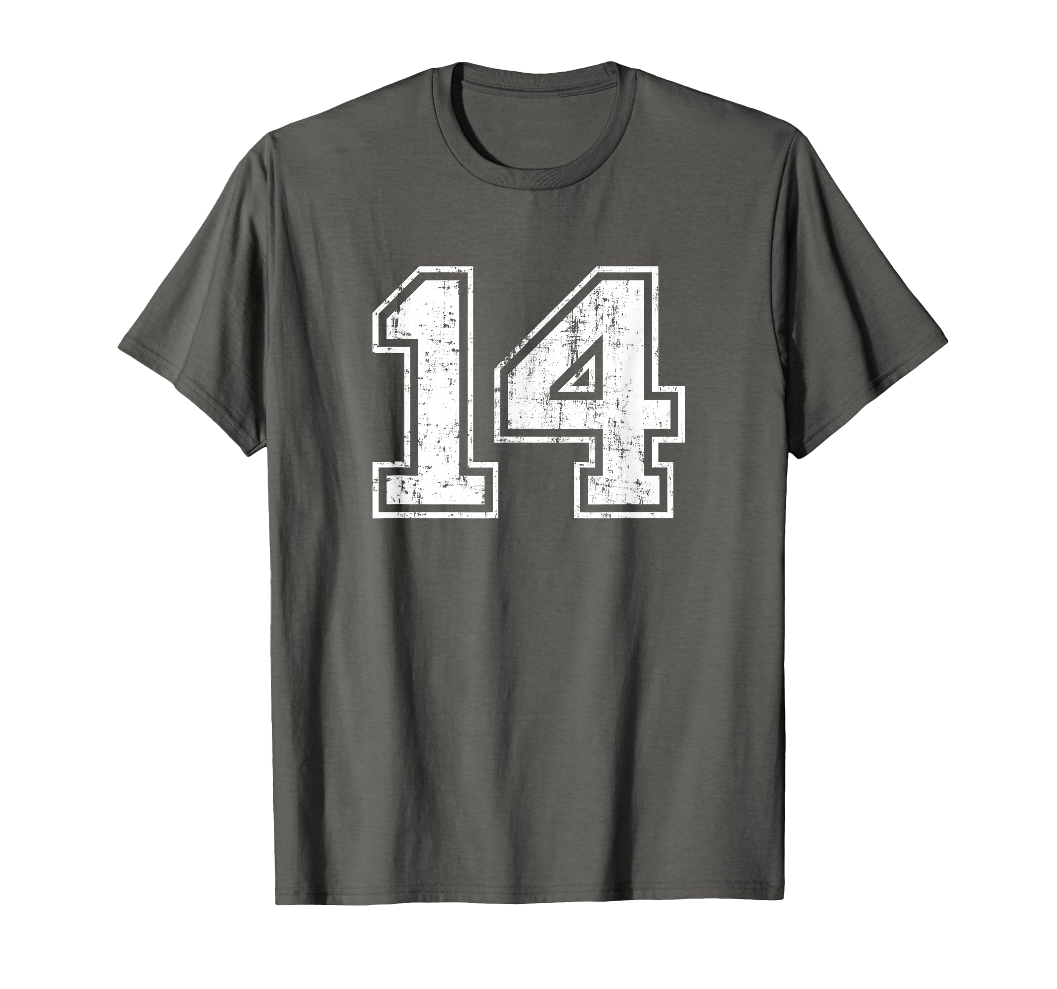 Number 14 Fourteen Distressed Sports T-Shirt - Aesthetic Graphic Unisex - T-Shirt, Sweatshirt, Hoodie