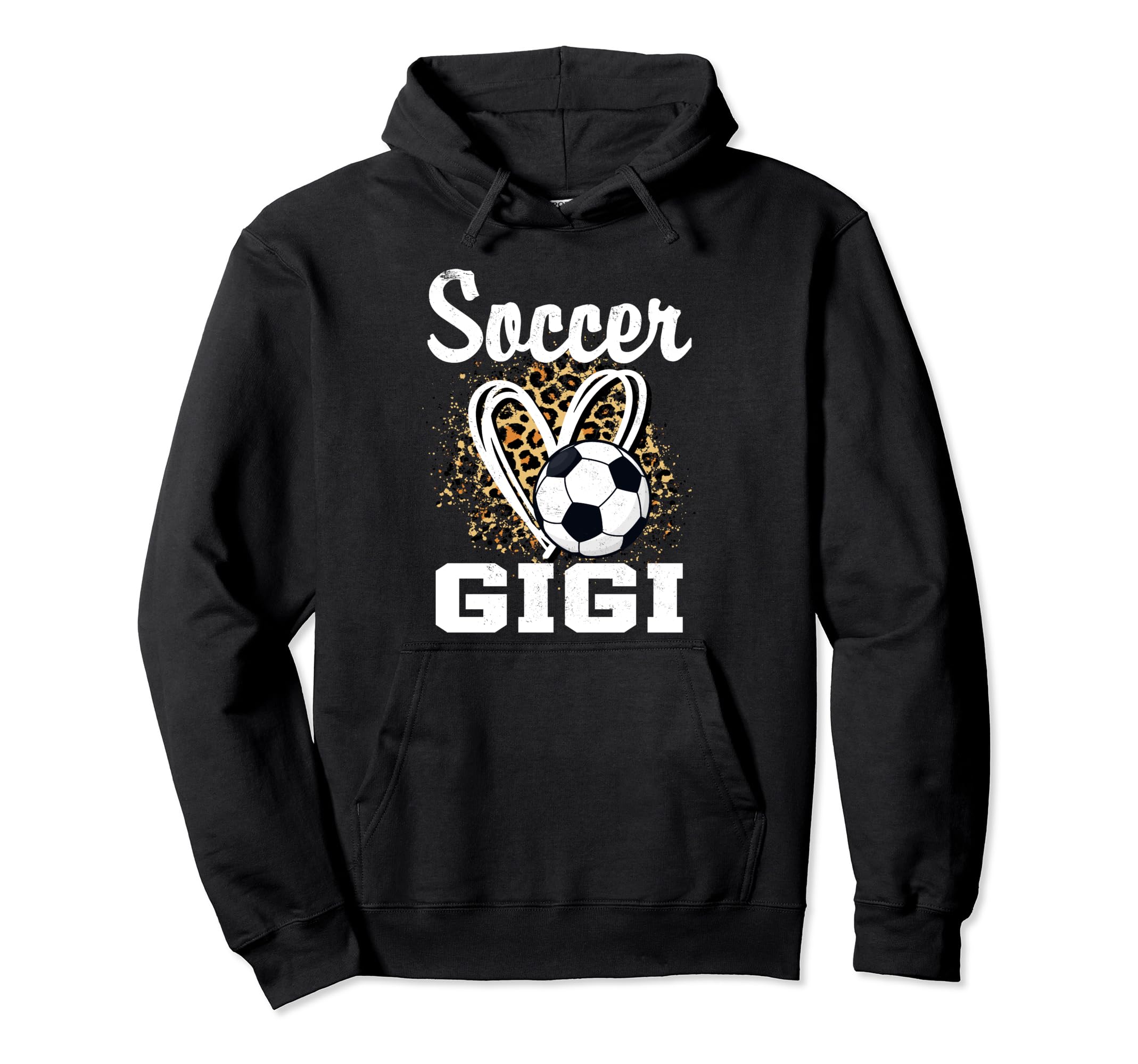Soccer Gigi Leopard Heart Grandma Hoodie - Fun Novelty Design Men Women - T-Shirt, Sweatshirt, Hoodie