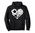 Soccer Volleyball Hockey Heart Hoodie - Casual Everyday Wear for Adults - T-Shirt, Sweatshirt, Hoodie