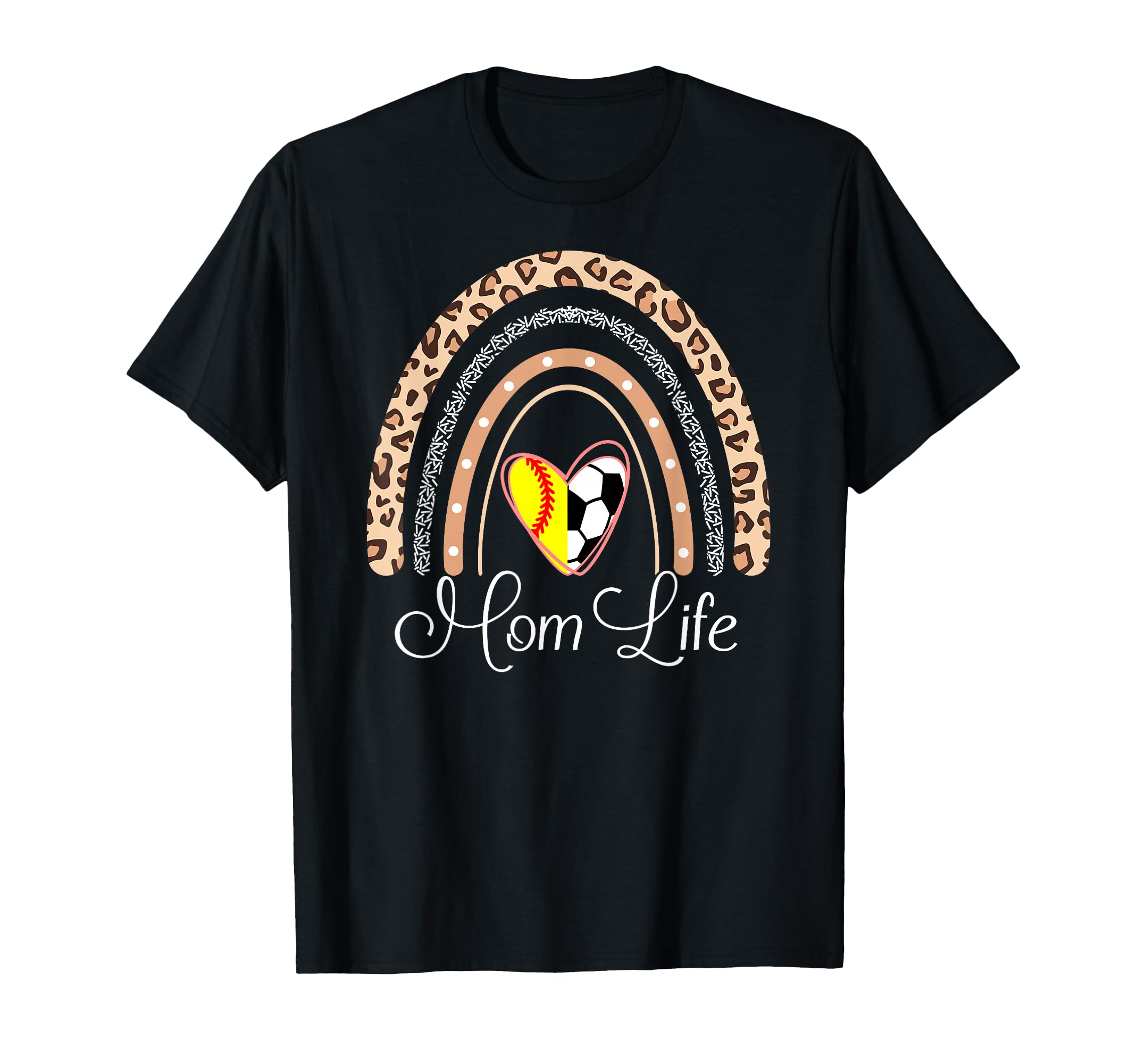 Mom Life Boho Rainbow Funny Soccer T-Shirt - Fun Novelty Design Unisex - T-Shirt, Sweatshirt, Hoodie