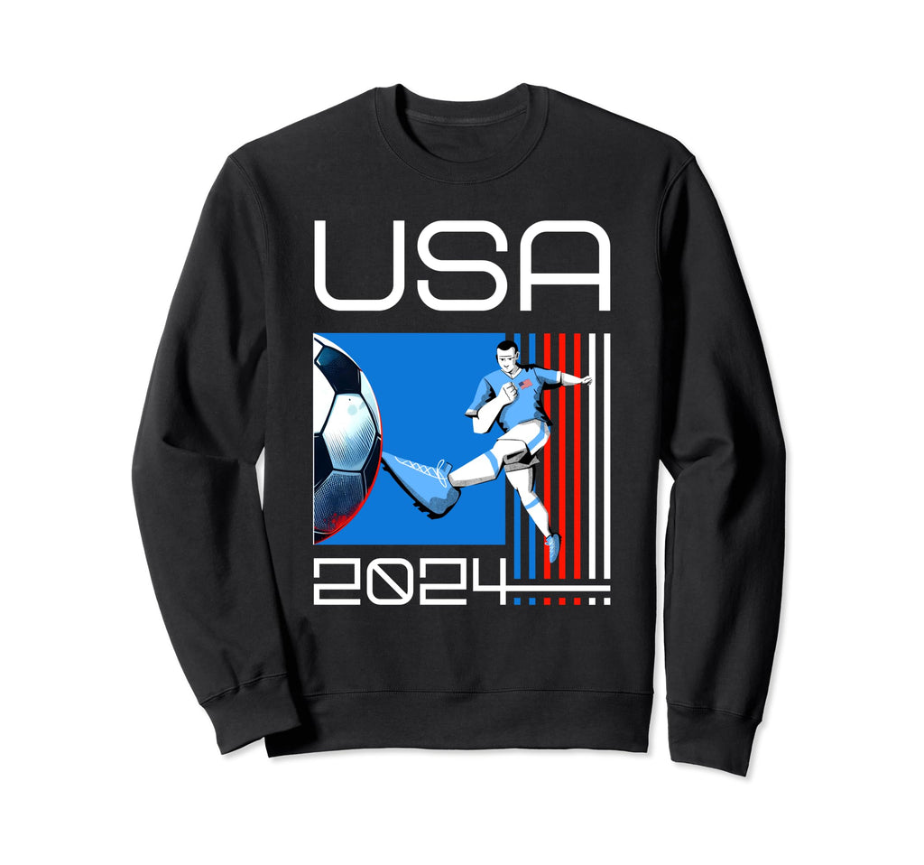 American Flag Soccer Soccer 2024 Sweatshirt - Novelty Apparel Unisex - T-Shirt, Sweatshirt, Hoodie