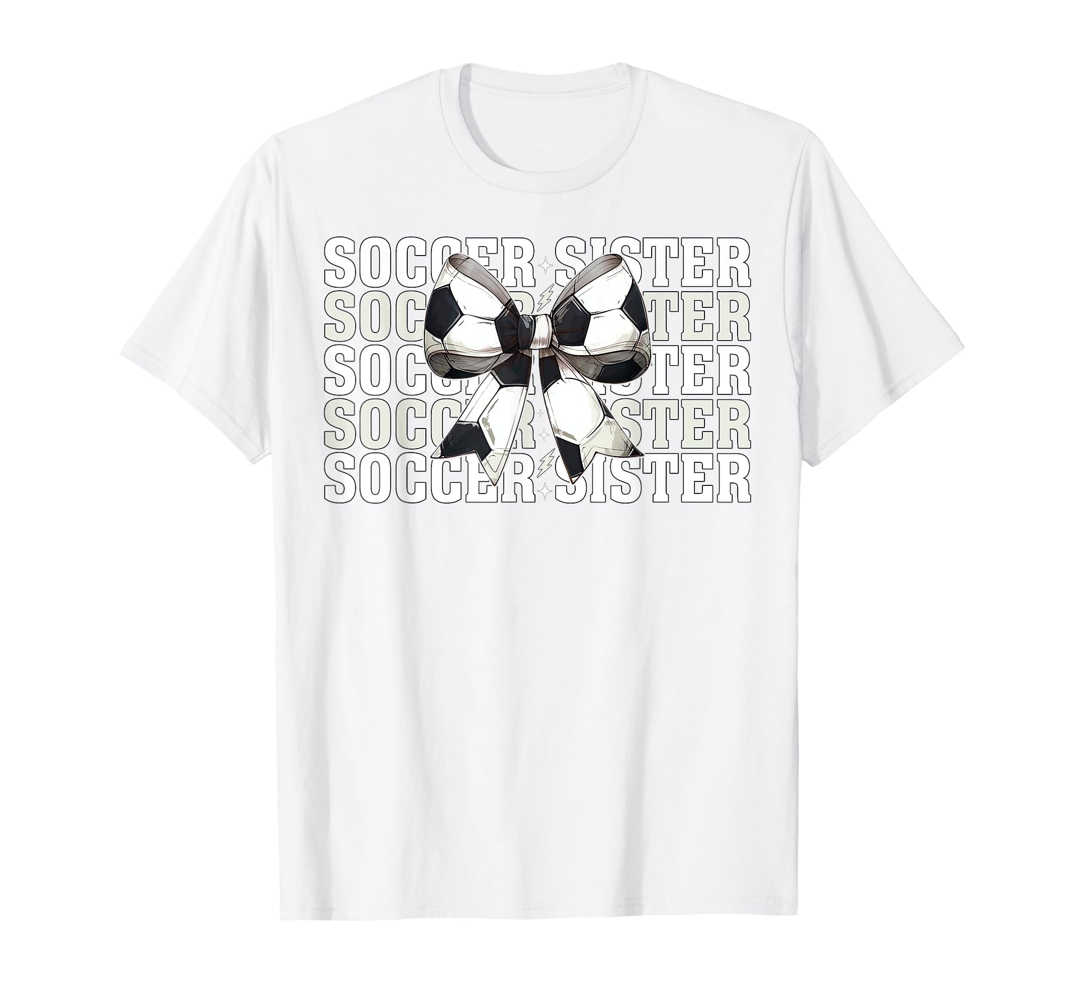 Soccer Sister Soccer Sis Coquette Bow T-Shirt - Custom Art Print for Adults - T-Shirt, Sweatshirt, Hoodie