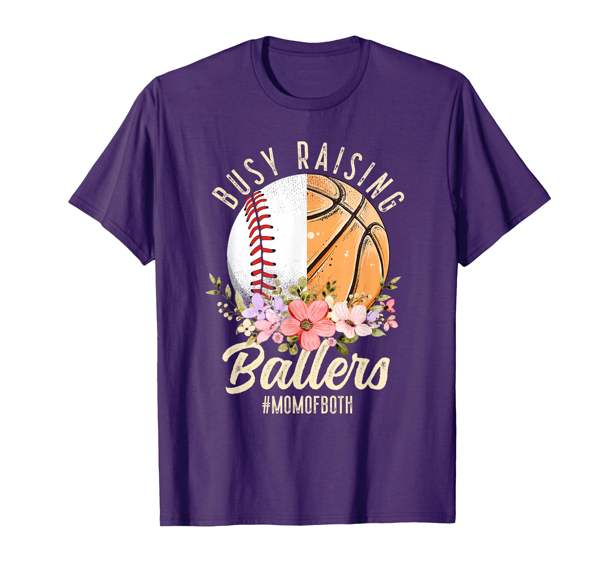 Baseball Basketball Mom Both Busy T-Shirt - Minimalist Print Men Women - T-Shirt, Sweatshirt, Hoodie