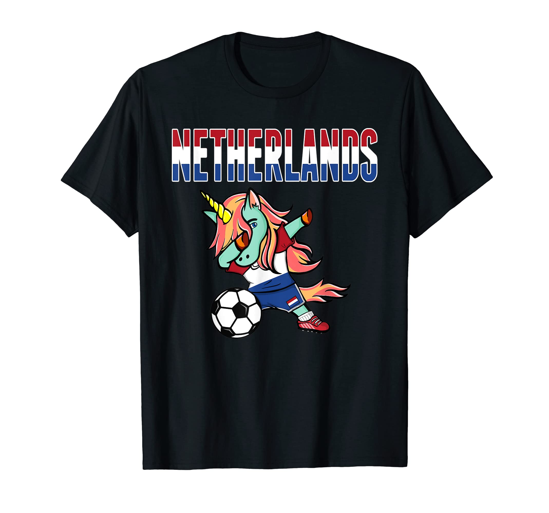 Dabbing Unicorn Netherlands Soccer Fans T-Shirt - Aesthetic Graphic Unisex - T-Shirt, Sweatshirt, Hoodie