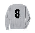 Number 8 Backside 80S 90S Team Jersey Sweatshirt - Novelty Apparel Unisex - T-Shirt, Sweatshirt, Hoodie