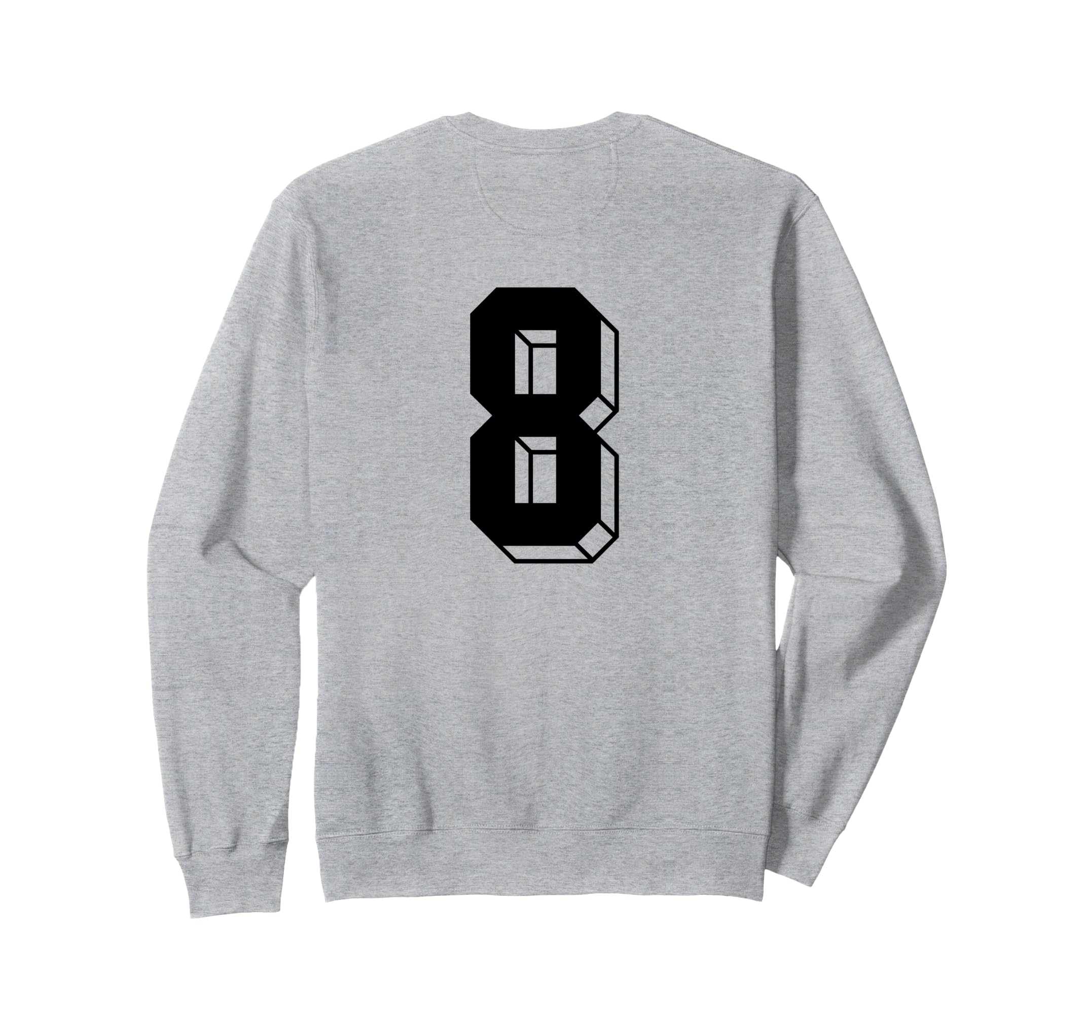 Number 8 Backside 80S 90S Team Jersey Sweatshirt - Novelty Apparel Unisex - T-Shirt, Sweatshirt, Hoodie