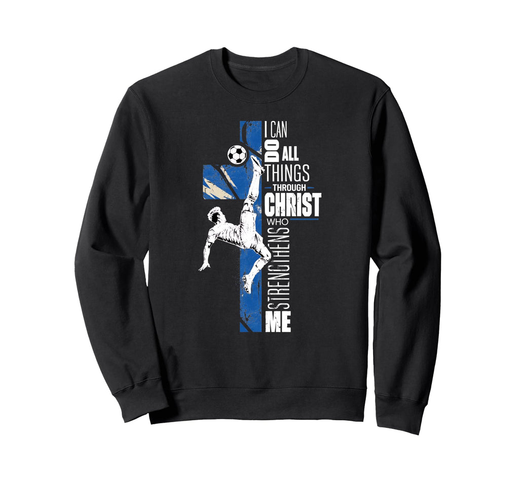 Christian Soccer Cross Athlete Faith Sweatshirt - Trendy Graphic Unisex - T-Shirt, Sweatshirt, Hoodie