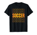 Gold Soccer Text Typography Sport Aesthetic T-Shirt - Unique Graphic Unisex - T-Shirt, Sweatshirt, Hoodie