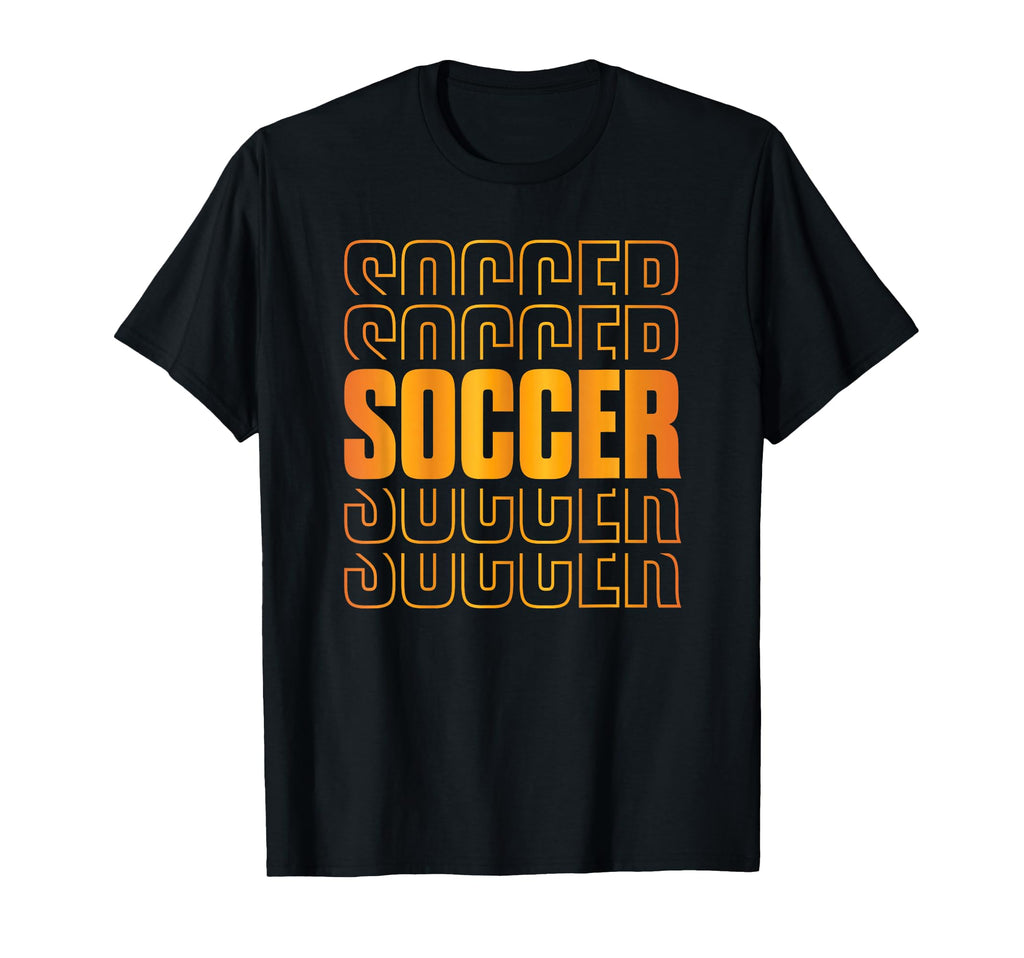 Gold Soccer Text Typography Sport T-Shirt - Minimalist Print Unisex - T-Shirt, Sweatshirt, Hoodie