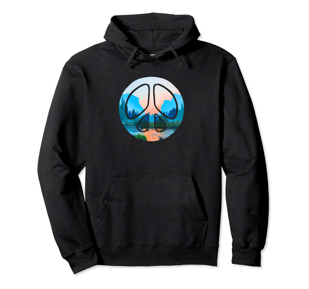 Yosemite National Park Peace Sign Hoodie - Casual Everyday Wear Men Women - T-Shirt, Sweatshirt, Hoodie