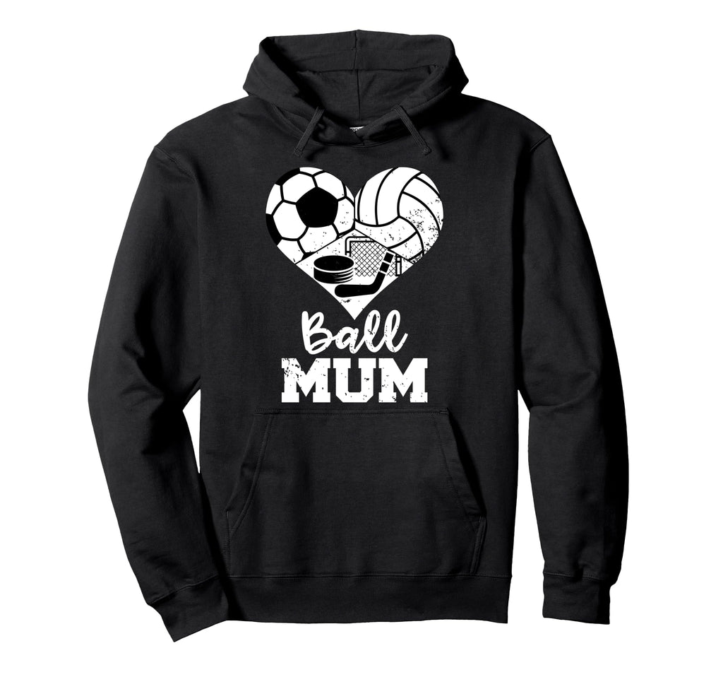 Ball Mum Funny Soccer Volleyball Hoodie - Minimalist Print Men Women - T-Shirt, Sweatshirt, Hoodie