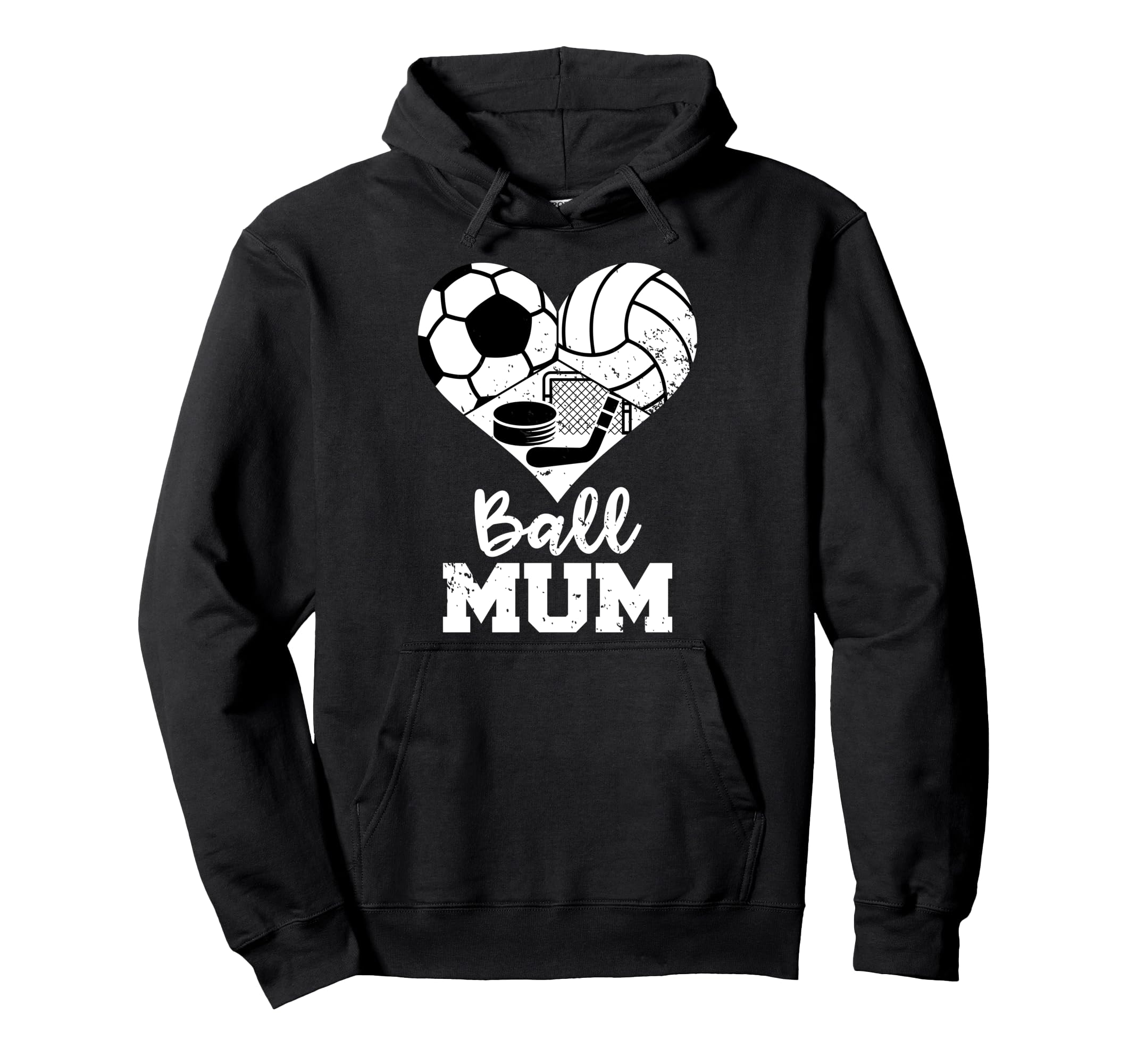 Ball Mum Funny Soccer Volleyball Hoodie - Minimalist Print Men Women - T-Shirt, Sweatshirt, Hoodie