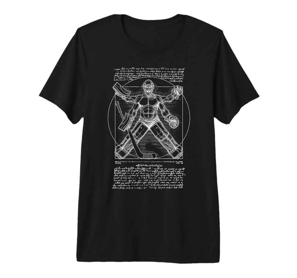 Ice Hockey Goalie Goalkeeper Vitruvian T-Shirt - Trendy Graphic for Adults - T-Shirt, Sweatshirt, Hoodie