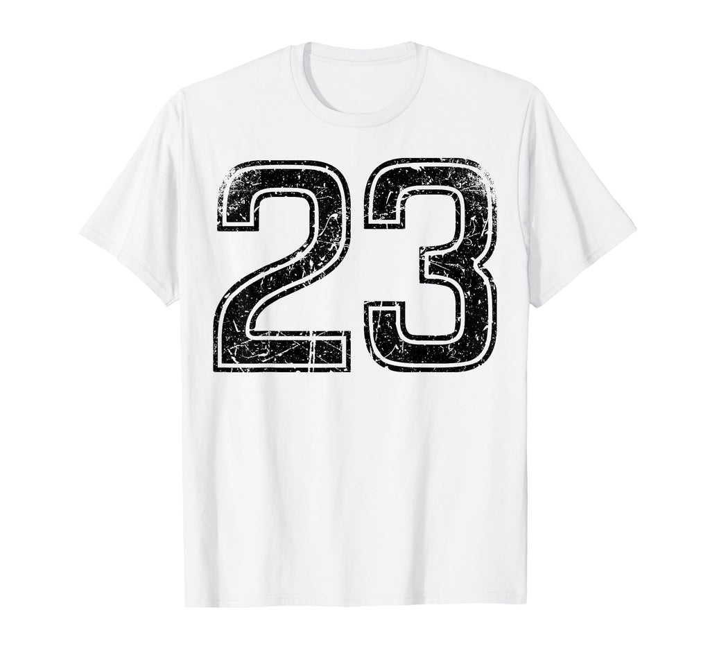 Black Sports Team Number 23 T-Shirt - Casual Everyday Wear for Adults - T-Shirt, Sweatshirt, Hoodie
