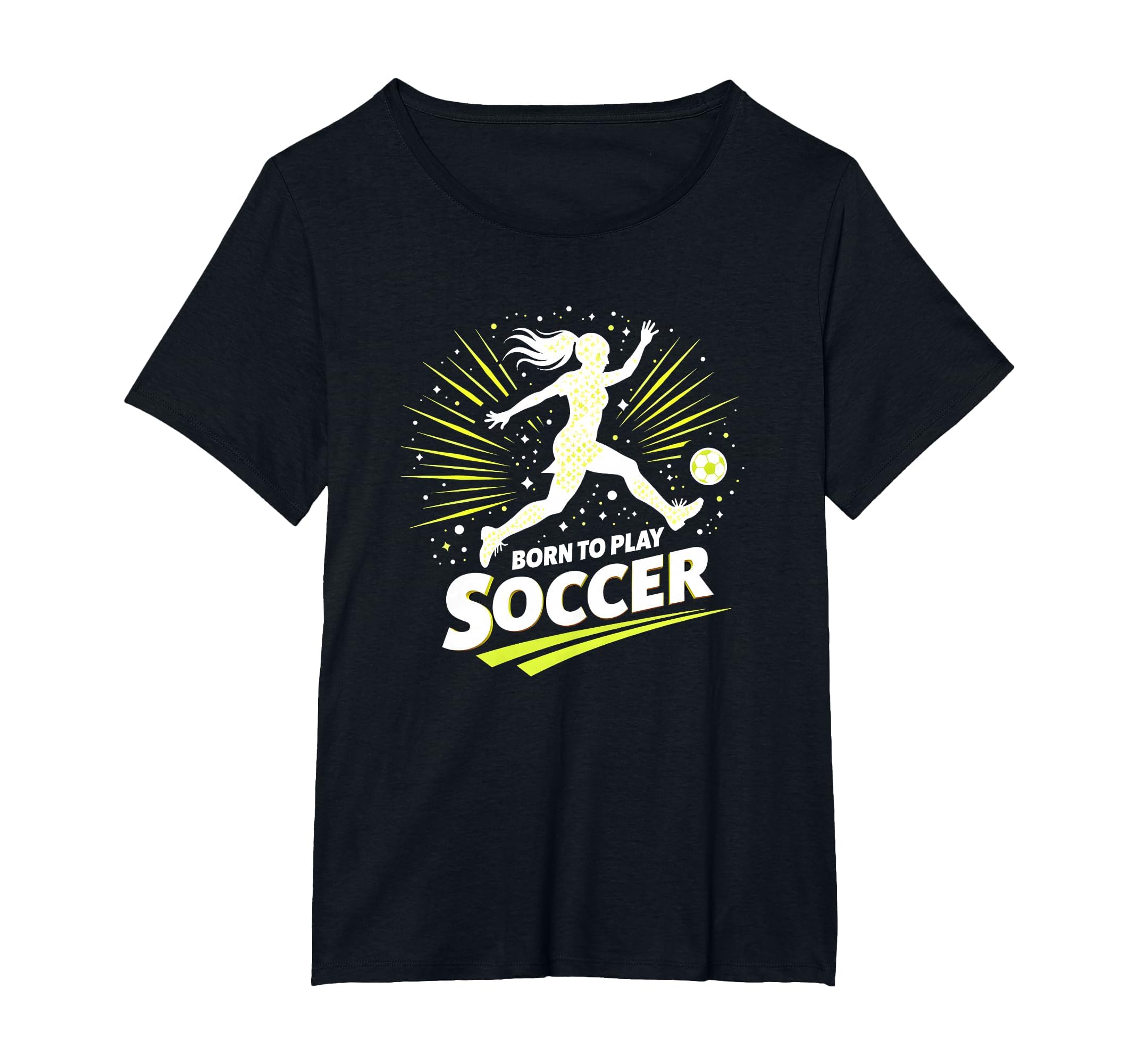 Born To Play Soccer Womens T-Shirt - Minimalist Print for Adults - T-Shirt, Sweatshirt, Hoodie