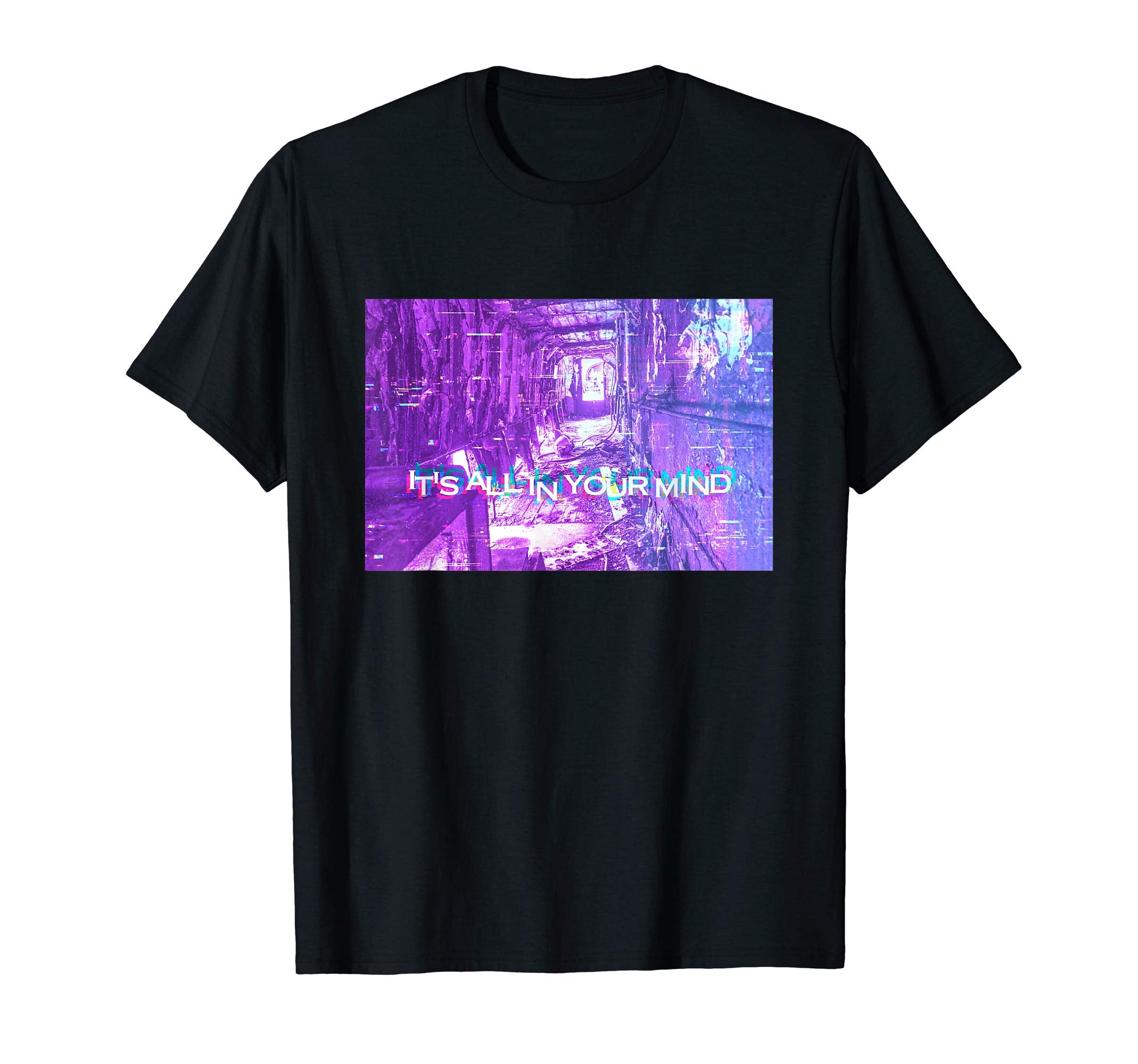 Its All Your Mind Sad Vaporwave Vhs Glitch T-Shirt - Graphic Print Unisex - T-Shirt, Sweatshirt, Hoodie
