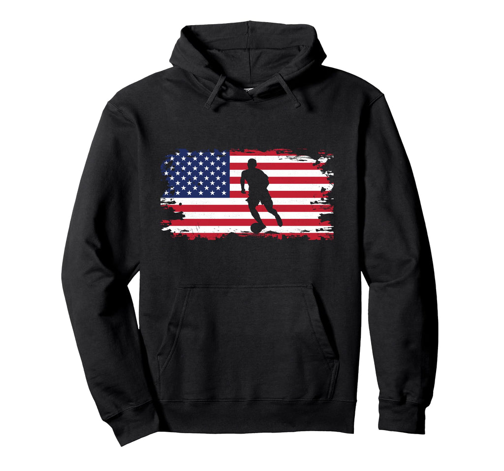 American Flag Soccer Soccer Hoodie - Minimalist Print Men Women - T-Shirt, Sweatshirt, Hoodie