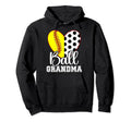 Ball Grandma Heart Soccer Softball Hoodie - Fun Novelty Design Men Women - T-Shirt, Sweatshirt, Hoodie