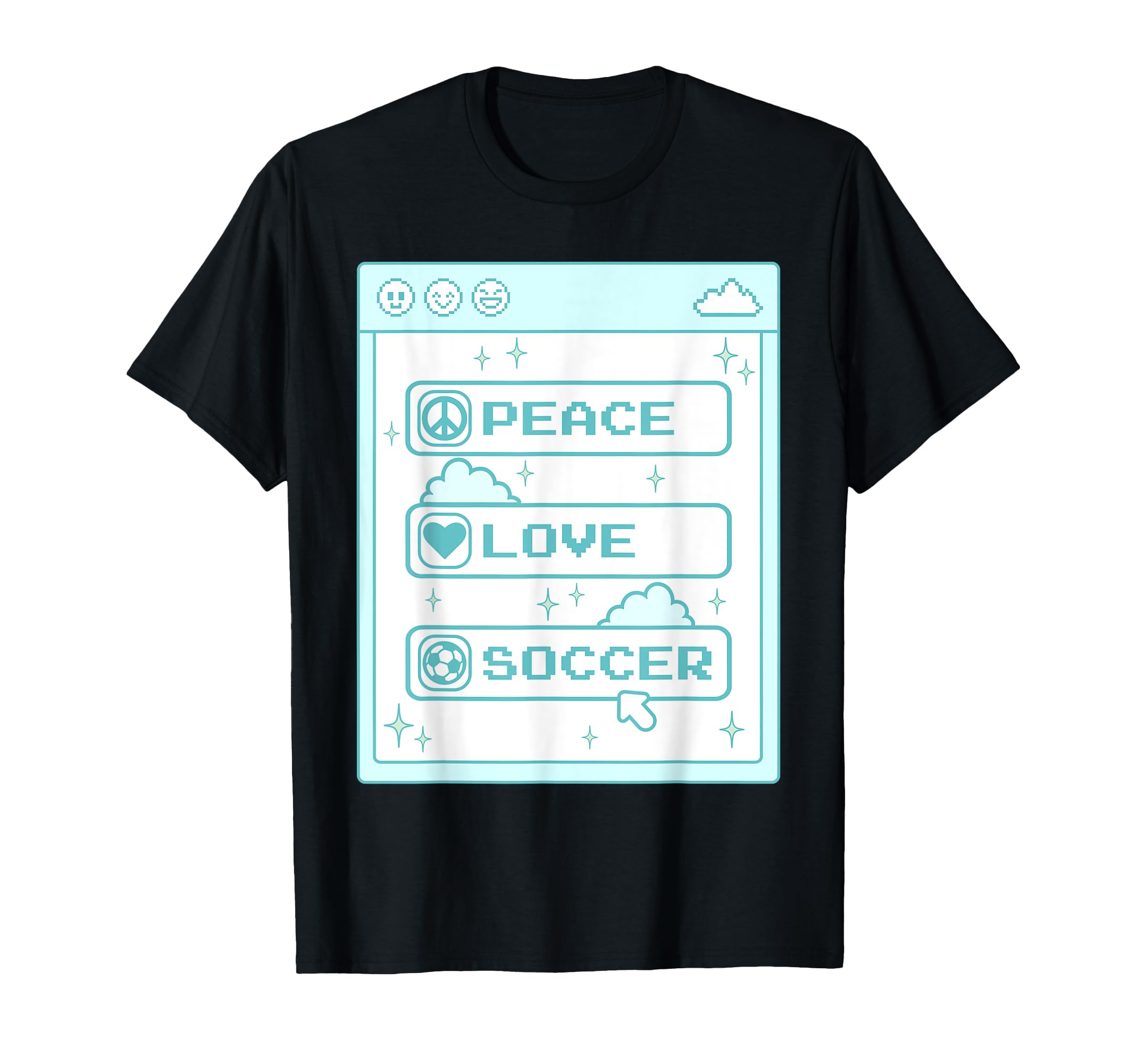 Computer Geek Peace Love Soccer T-Shirt - Casual Everyday Wear Unisex - T-Shirt, Sweatshirt, Hoodie