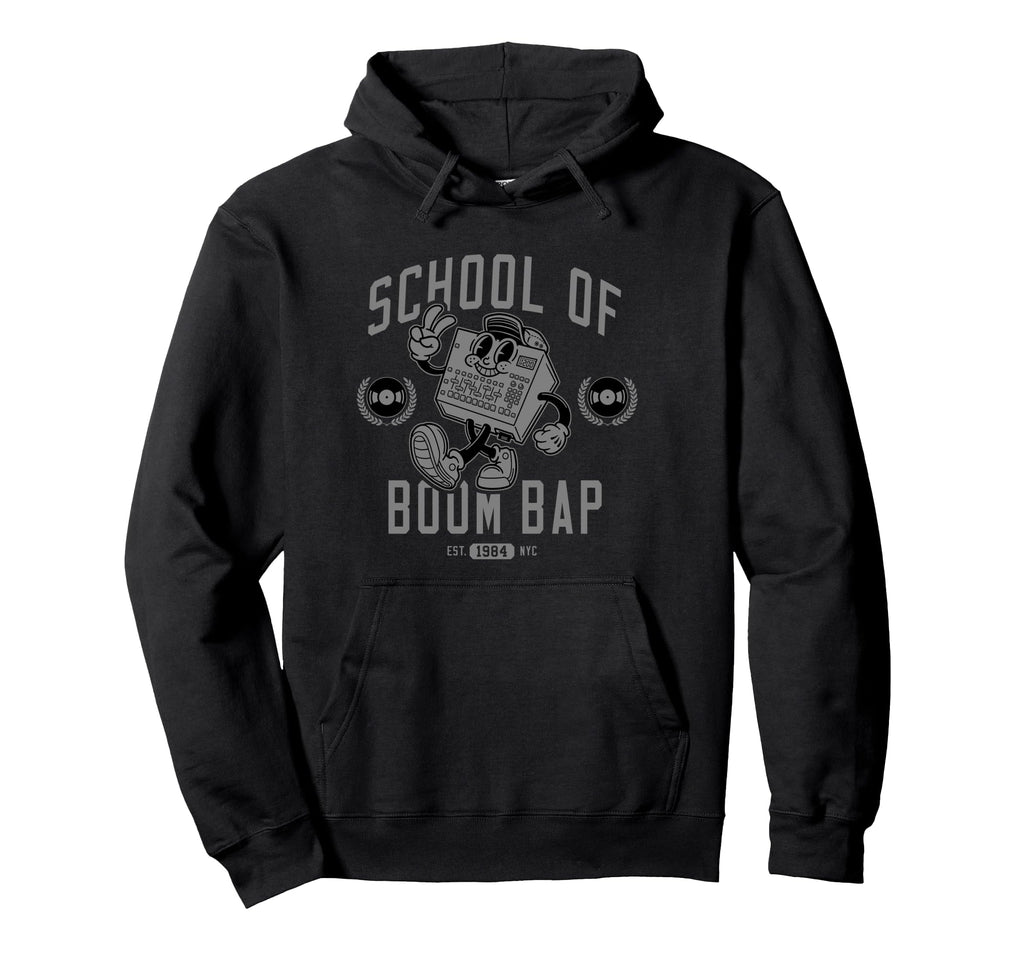 Grey Old School Hip Hop Sampler Hoodie - Graphic Print for Adults - T-Shirt, Sweatshirt, Hoodie